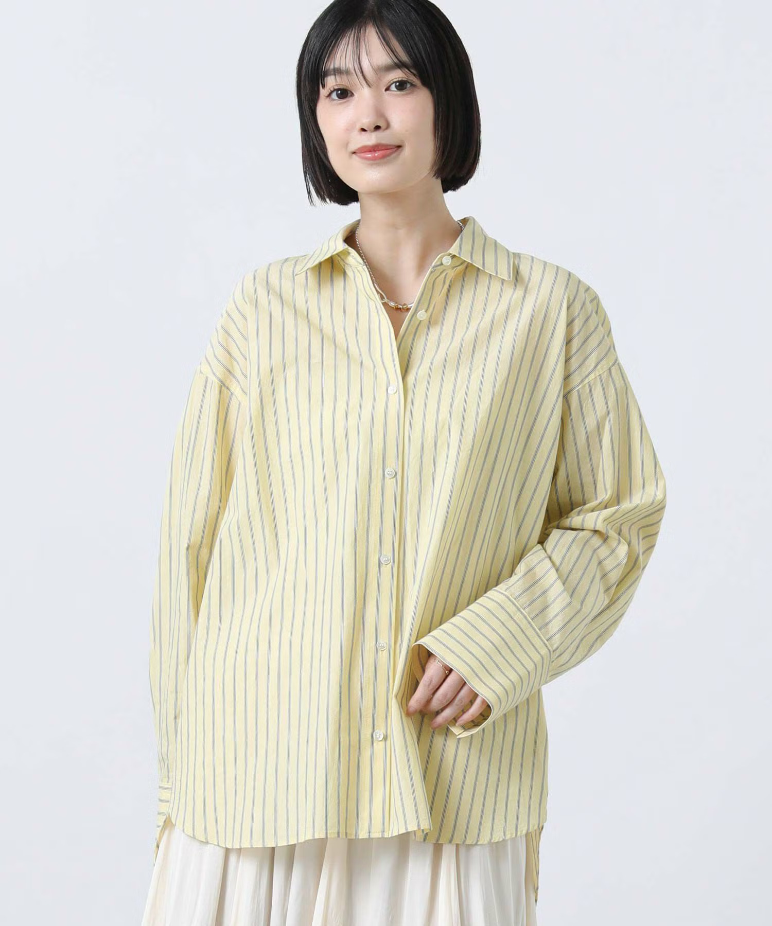 LUSTEEK カラーストライプシャツ