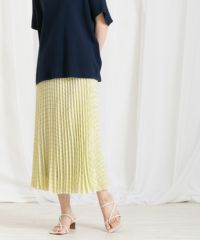 Gready Brilliantラメシャギークルーパフスリーブニット