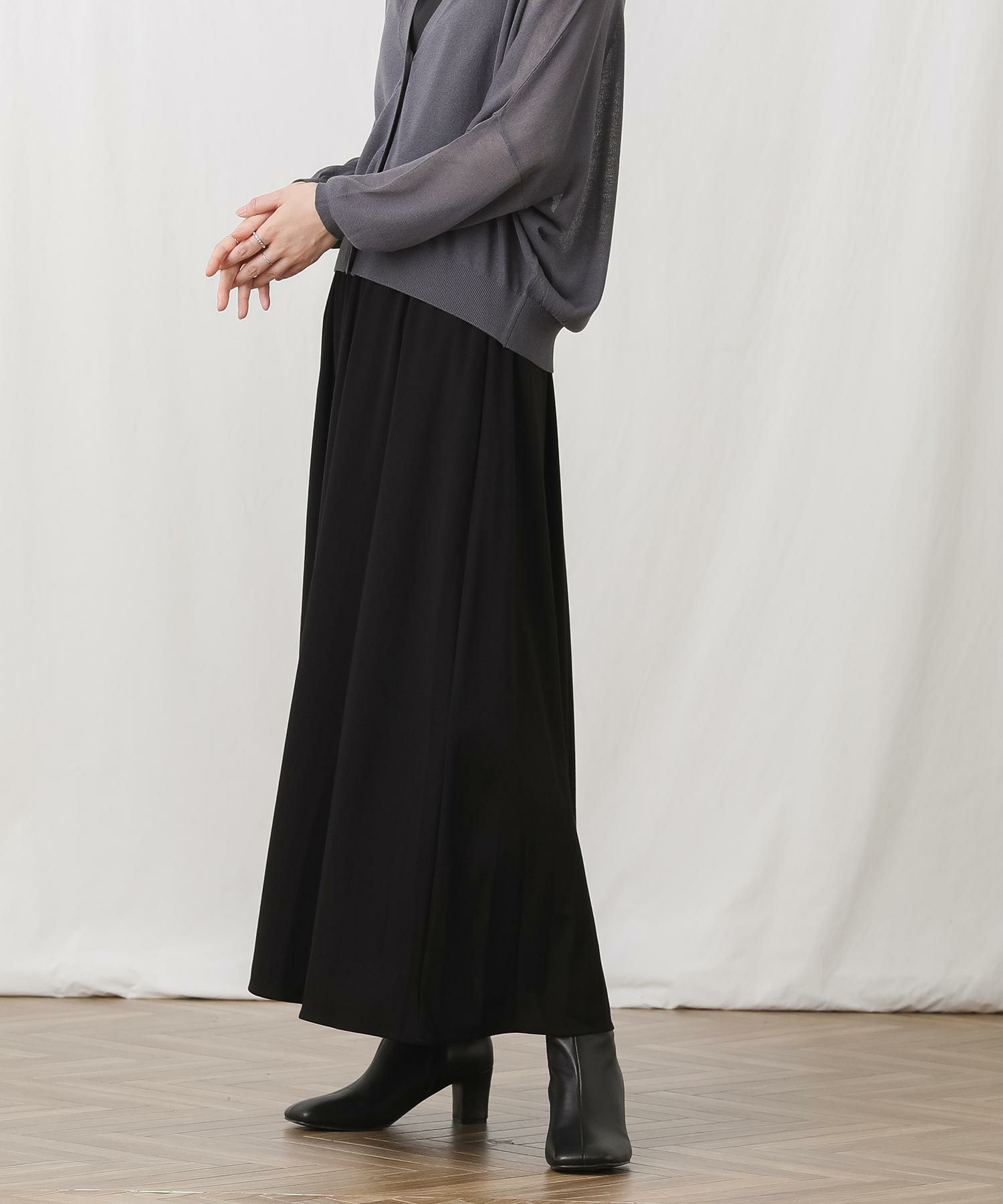 ATON】NATURAL DYE SILK BACK DRAPED SKIRT - スカート