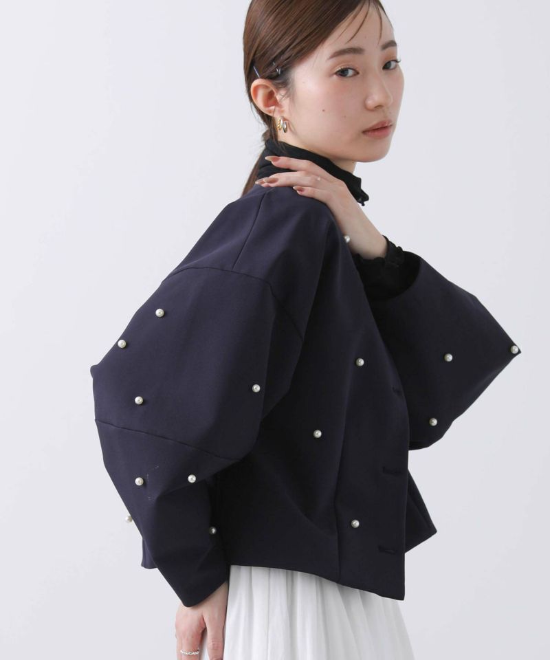 訳あり Gready Brilliant【Special price】ノーカラーパールジャケット ジャケット・アウター