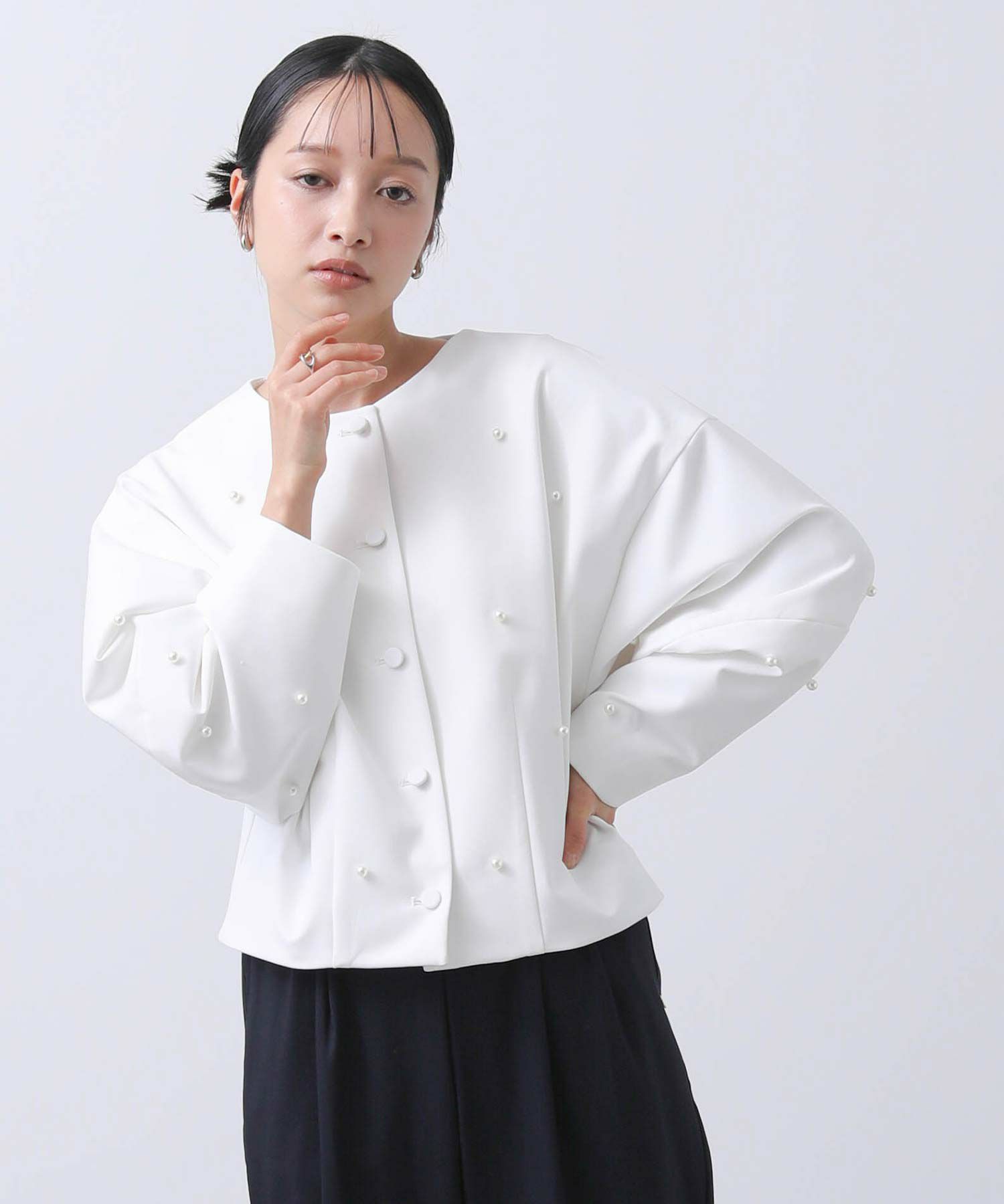 Gready Brilliant【Special price】ノーカラーパールジャケット