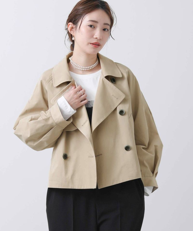 Gready Brilliants.綿混パフスリーブショートトレンチコート
