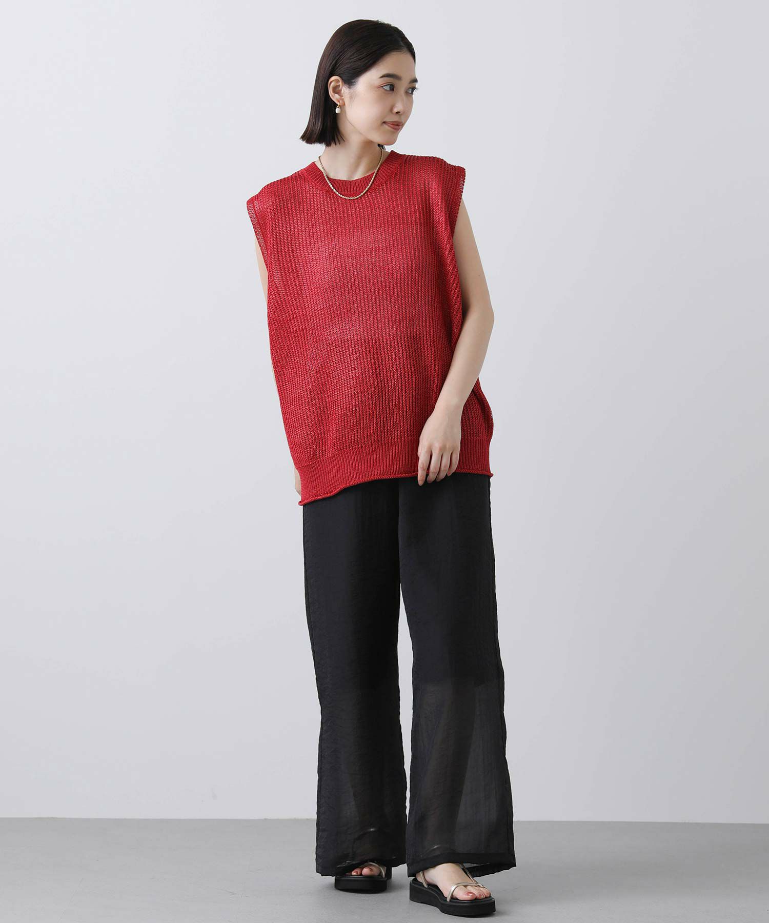 Gready Brilliants.ギマF片畦ノースリーブニット | SEKIMIKI Online