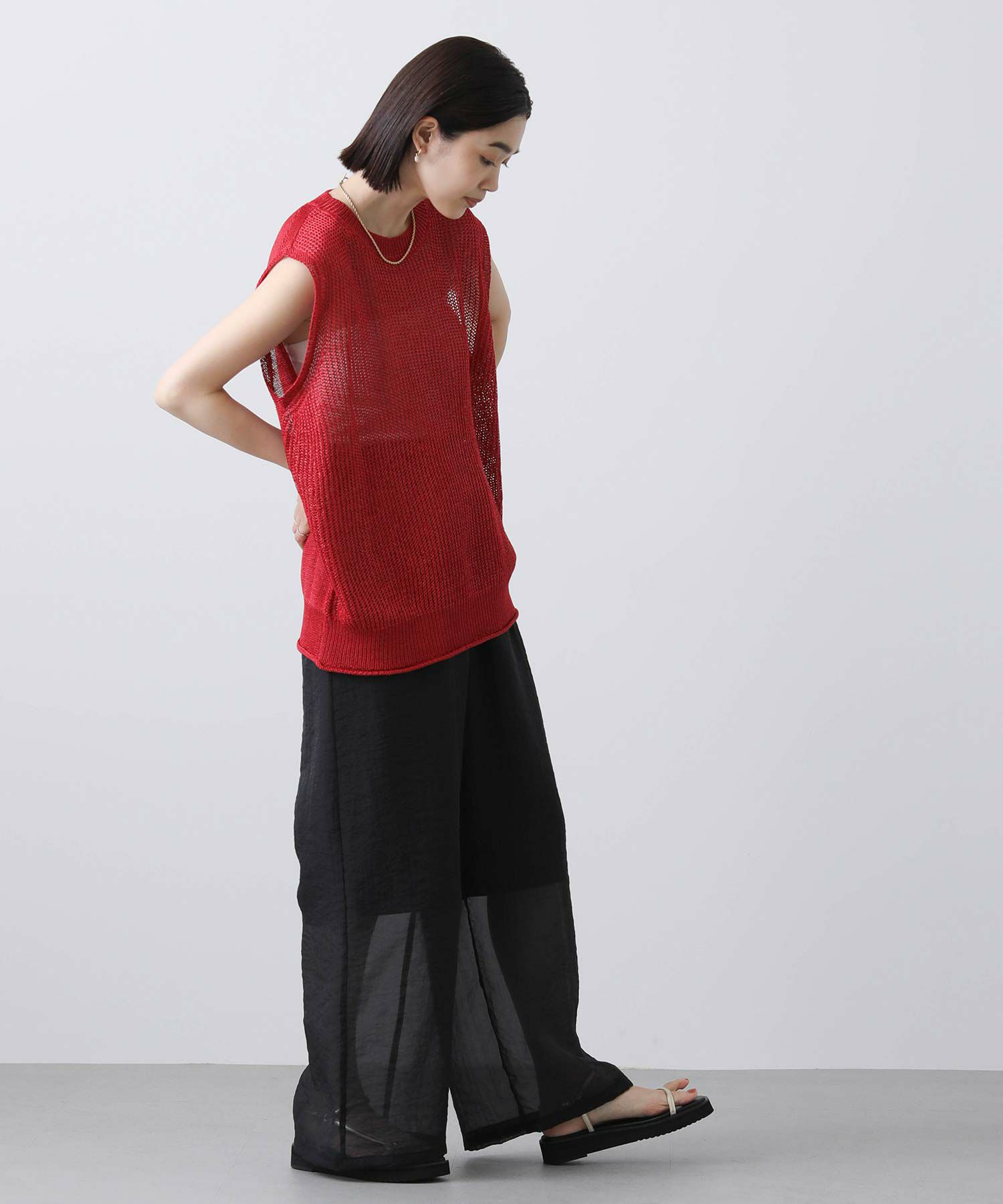 Gready BrilliantギマF片畦ノースリーブニット | SEKIMIKI Online