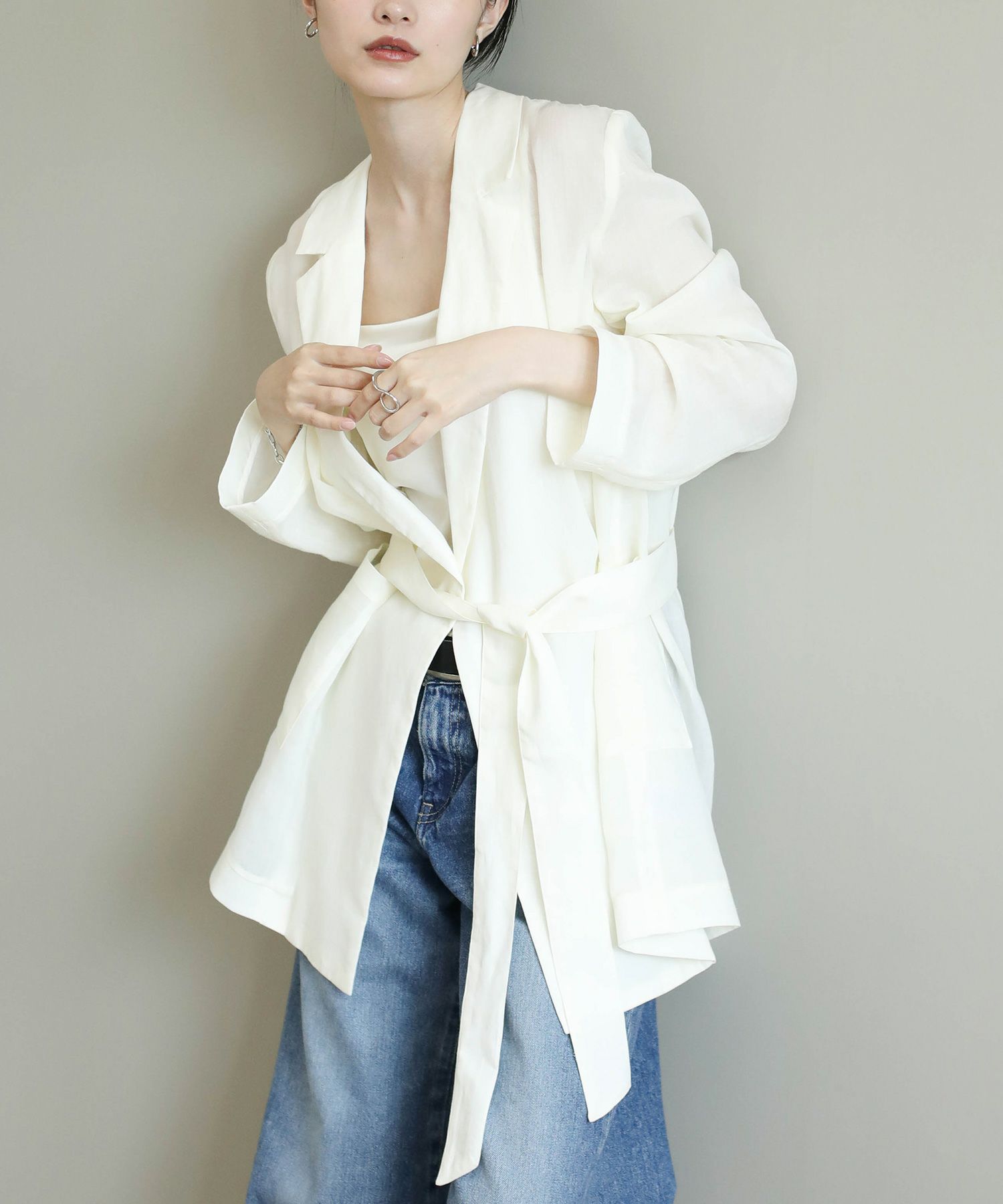 The rejoice...リネンベルト付テーラード | SEKIMIKI Online 