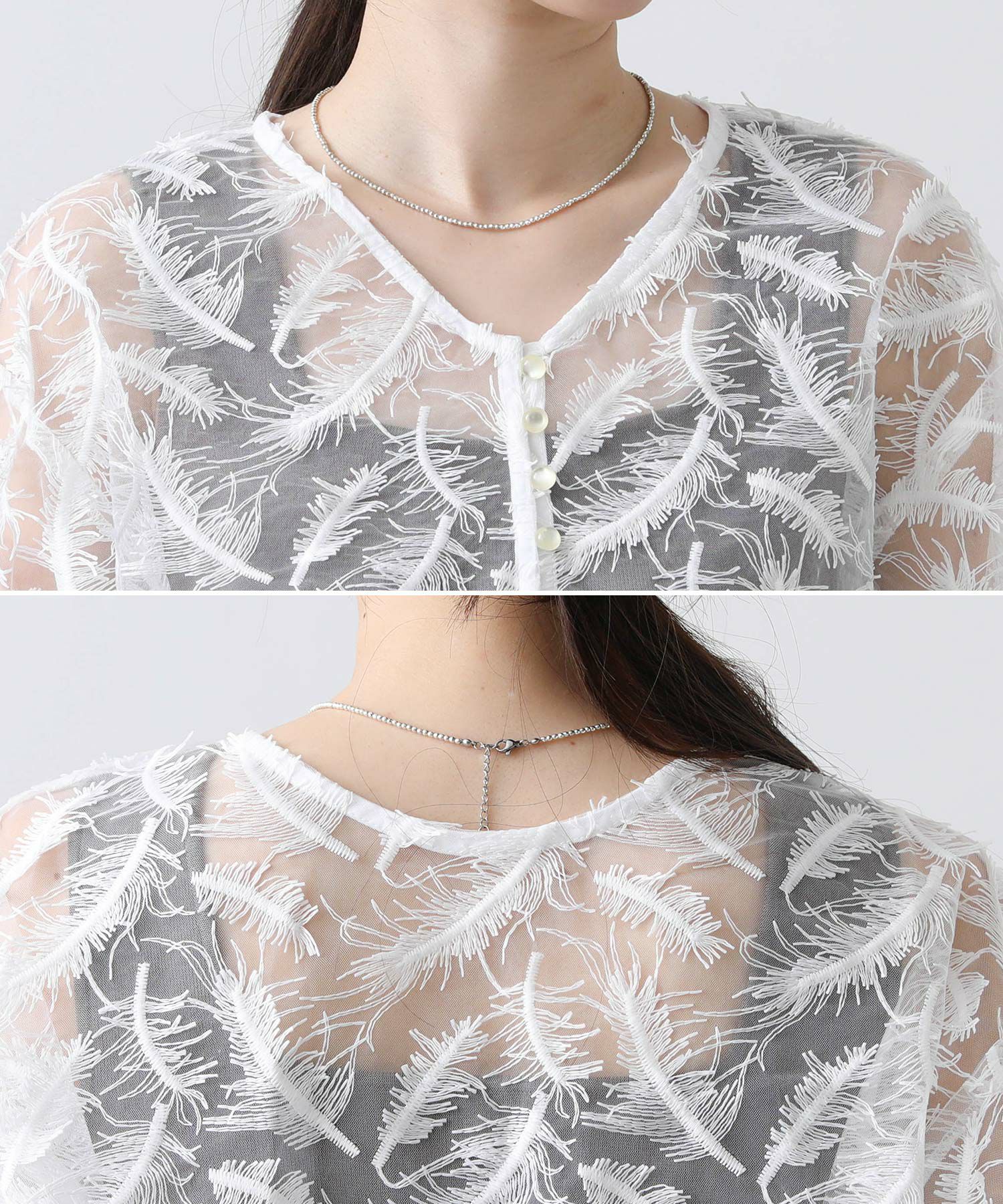 Gready Brilliants.3Dレース前後2wayブラウス | SEKIMIKI Online