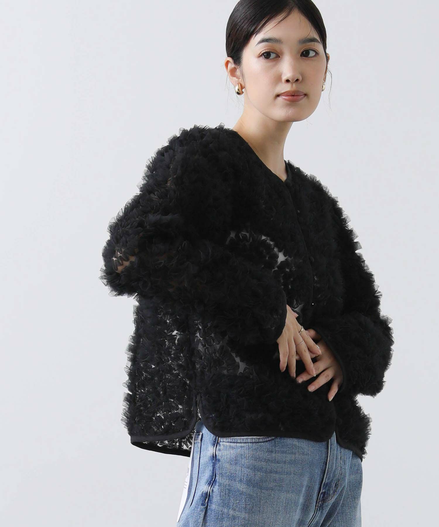 Gready Brilliants.3Dレースクルーネックジャケット | SEKIMIKI Online