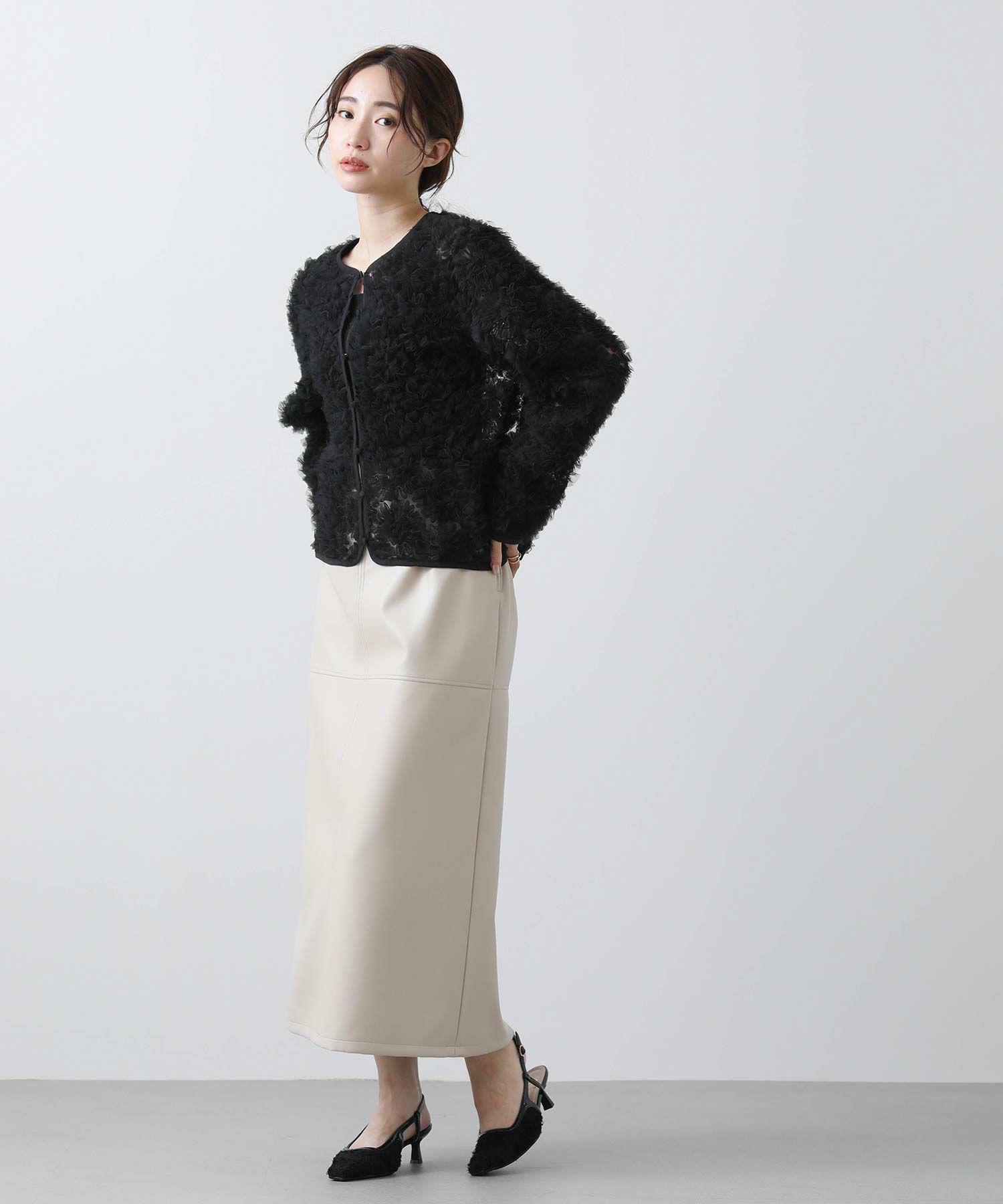 定価19,800円 新品 グレディブリリアン 3DレースクルーJK ジャケット Gready Brilliants.3Dレースクルーネックジャケット | SEKIMIKI Online