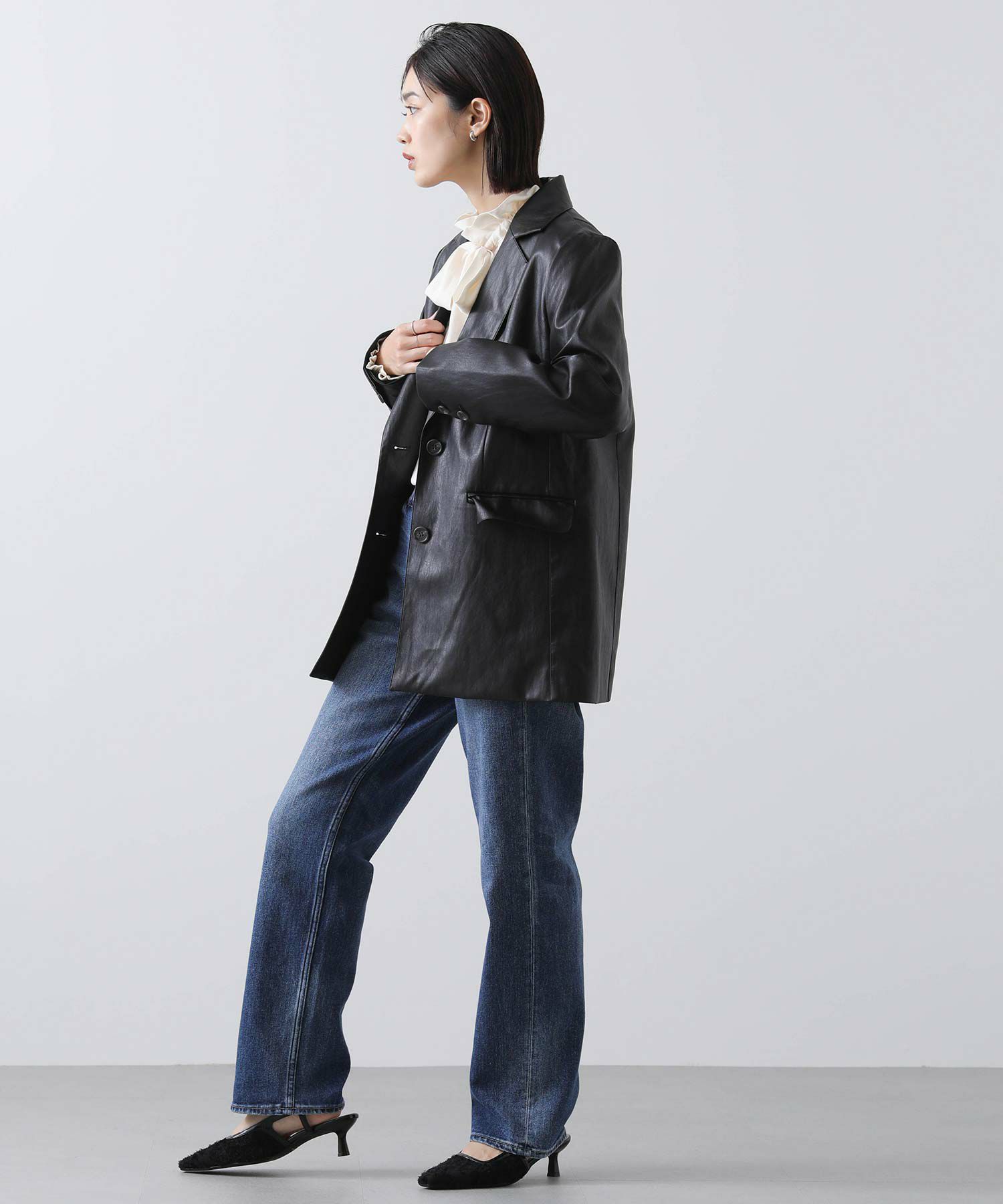 Gready Brilliants.エコレザーテーラードジャケット | SEKIMIKI Online