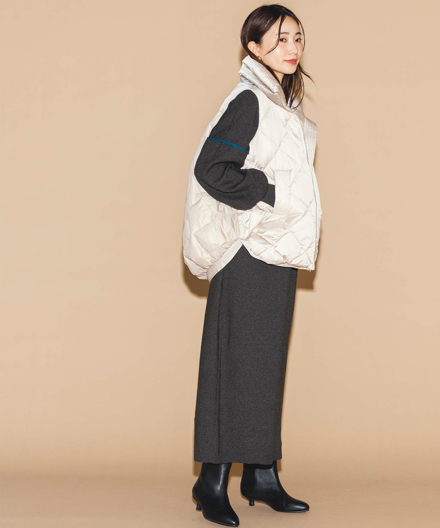 MARGAUX】 バイカラーキルティングダウンベスト - Carry On ONLINE STORE
