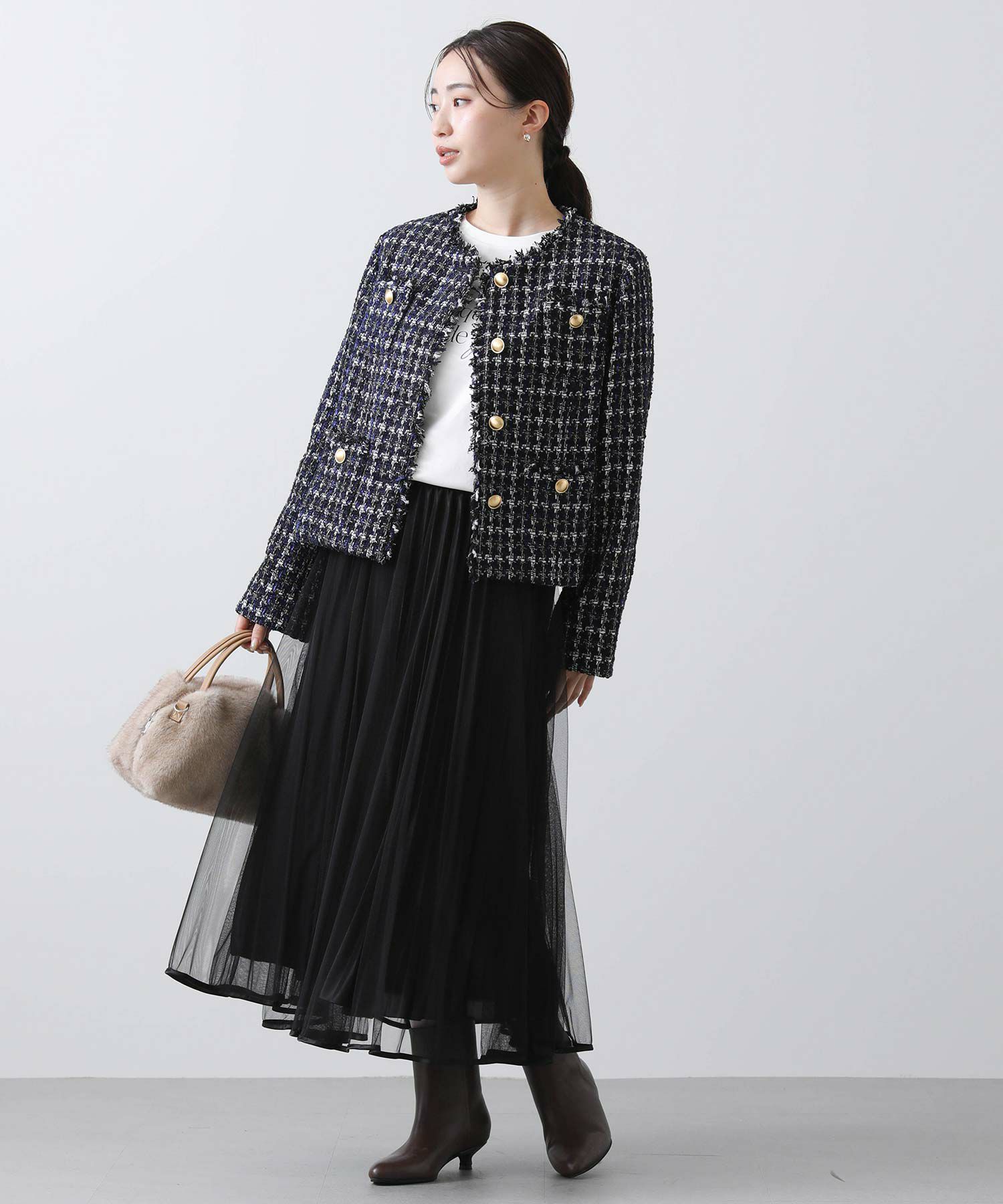 Gready Brilliants.チェックツイードクルージャケット | SEKIMIKI Online