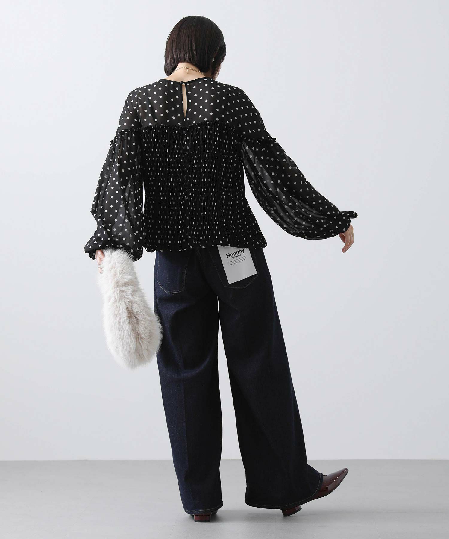 【再再値下げ❣️】Gready Brilliant シアーコルセットパフブラウス 再再値下げ❣️】Gready Brilliant シアーコルセットパフ