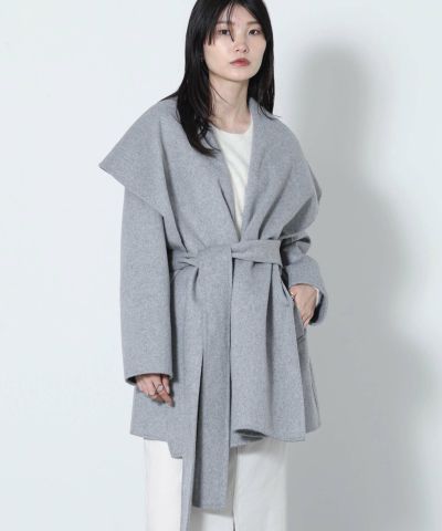 Gready Brilliant ナッピング衿コクーンコート グレー コート | SEKIMIKI Online