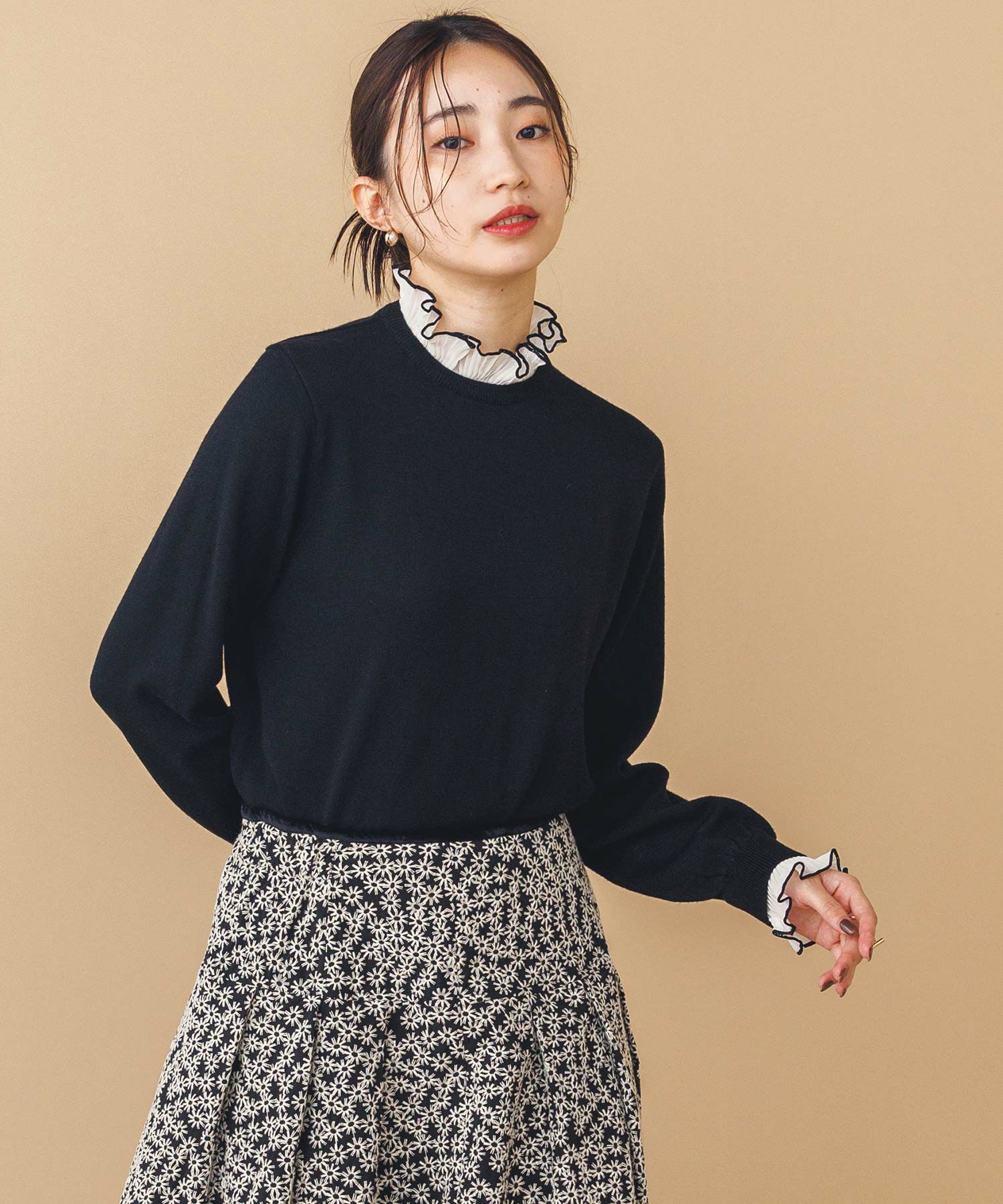 【《４時間限定》最大20％OFFクーポン配布中 & POINT最大15倍還元キャンペーン『 1/24 (金) 20:00〜23:59 』】【SALE  40%OFF】ＬＵプリーツフリルニットプルオーバー | Gready Brilliant