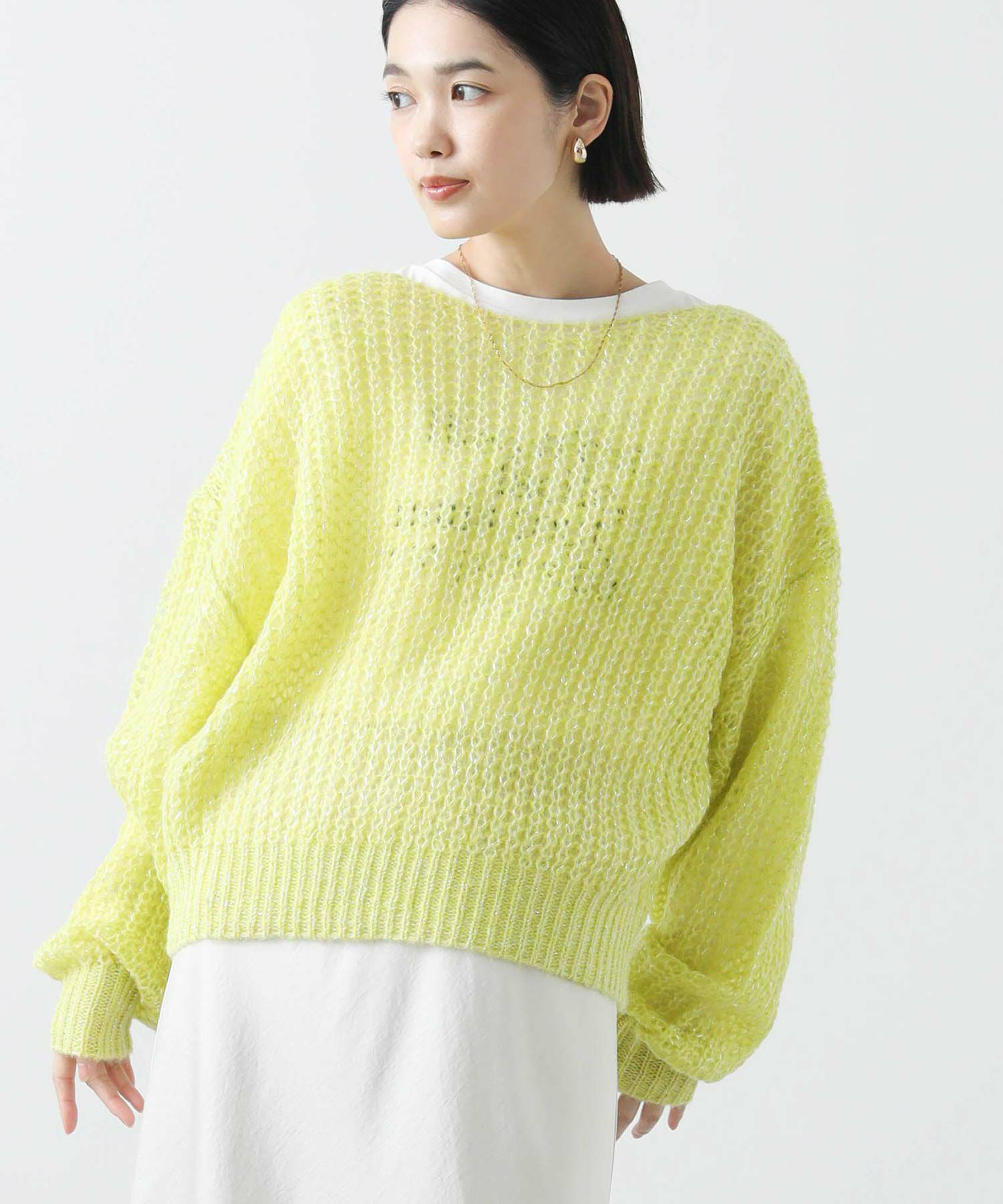 【即出荷】 Gready Brilliantラメモヘア混ルーズボートニット | SEKIMIKI Online トップス