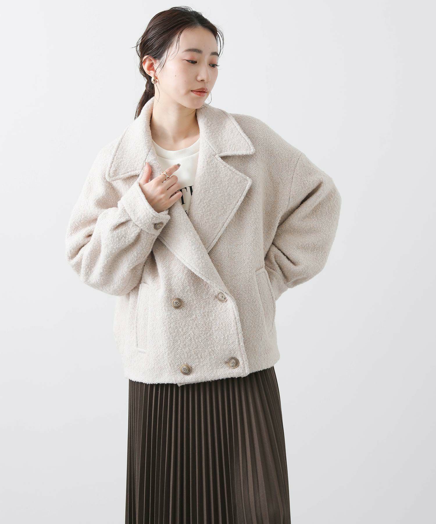 Gready Brilliant【4月1日AM9:00で販売終了】ツィードショートPコート 