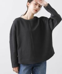 Unisex 》RINEN / 2/15ウール天竺編み プルオーバー ( クロ ) | K