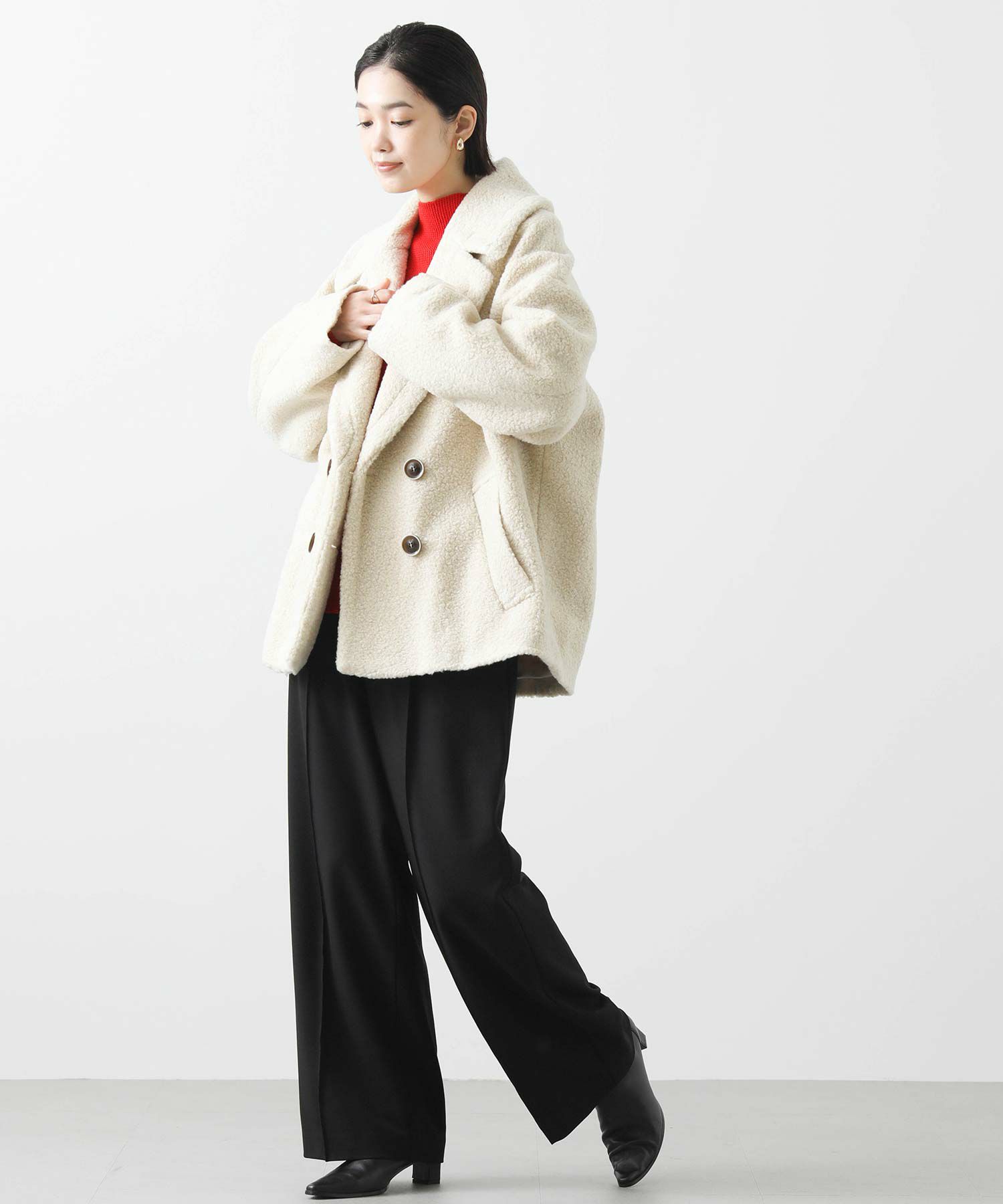 Gready Brilliants.ボアテーラードミドルコート | SEKIMIKI Online