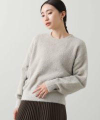 【コンビニ受取対応商品】 Gready Brilliantラメシャギークルーパフスリーブニット トップス
