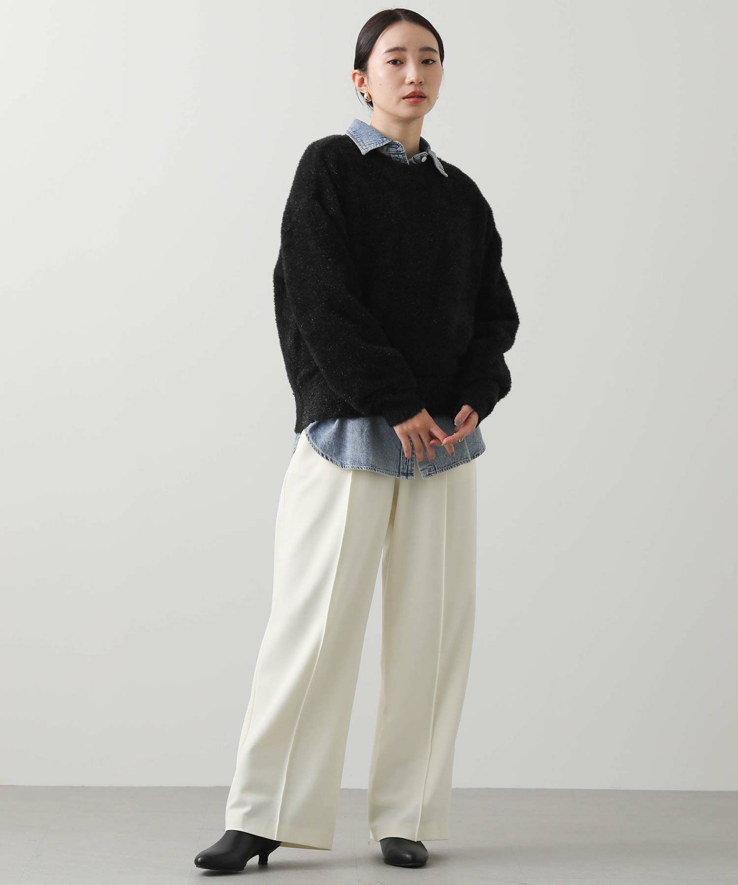 エムズグレイシー M's GRACY 長袖ニット 花モチーフ パフスリーブ - メルカリ