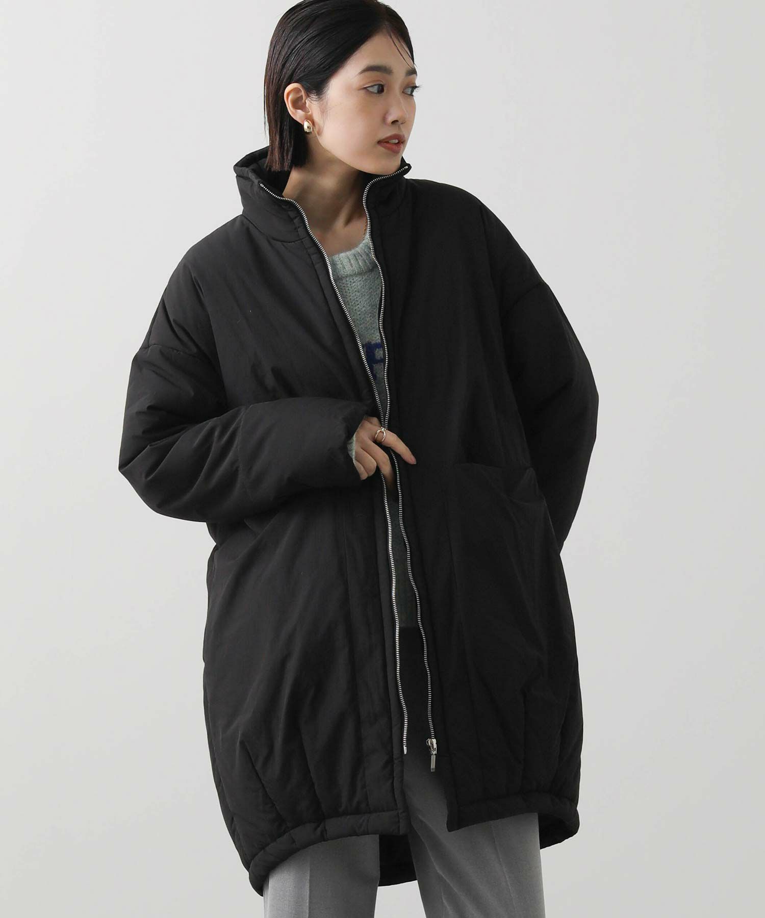 オーバーコート　ジャケット ZIP FIVE -White Line- ステンカラーコート コート 「White Line