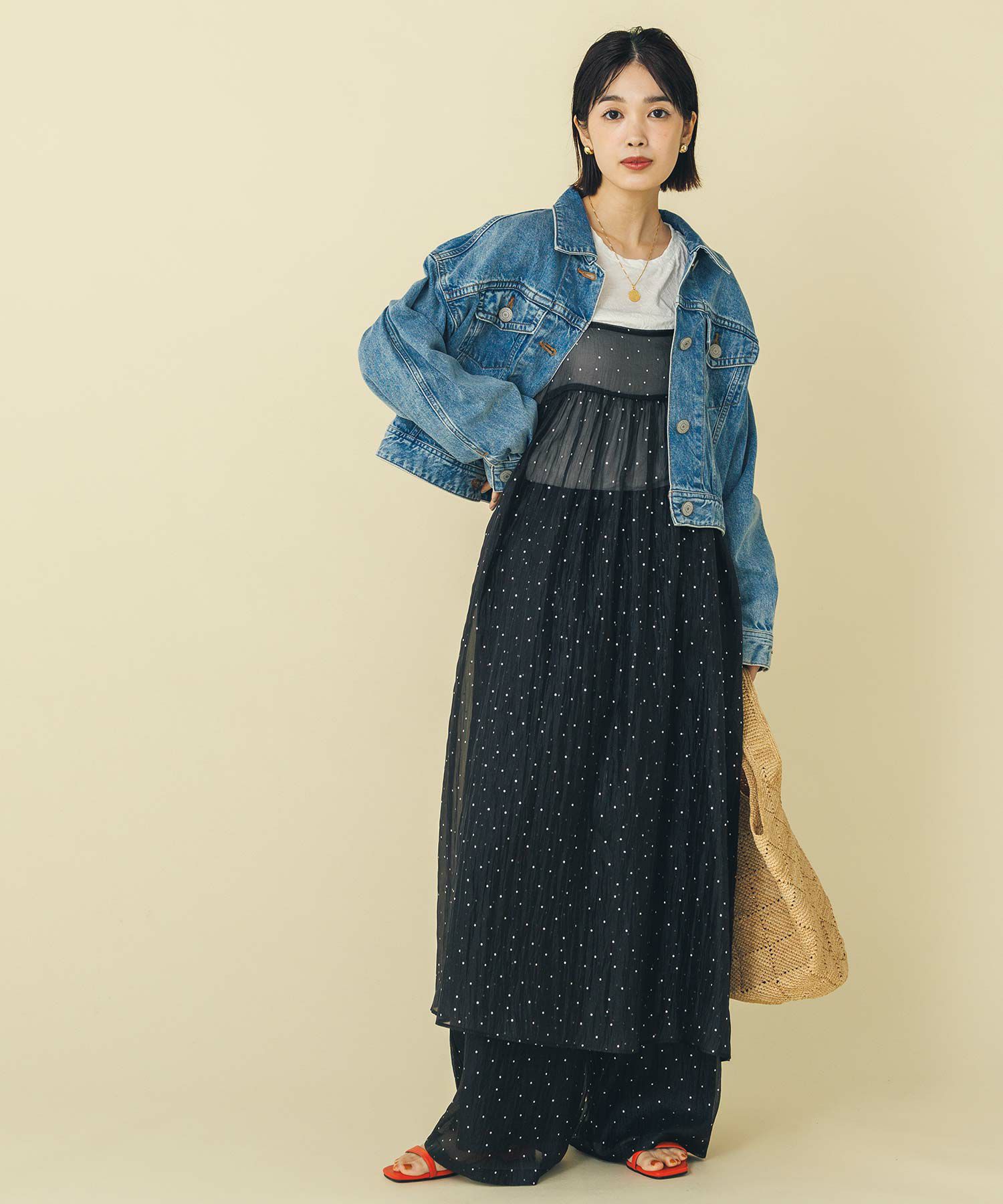 今期新品⭐︎Gready brilliant⭐︎ 箔ドットオーガンキャミワンピース Gready Brilliant箔ドットオーガンキャミワンピース | SEKIMIKI