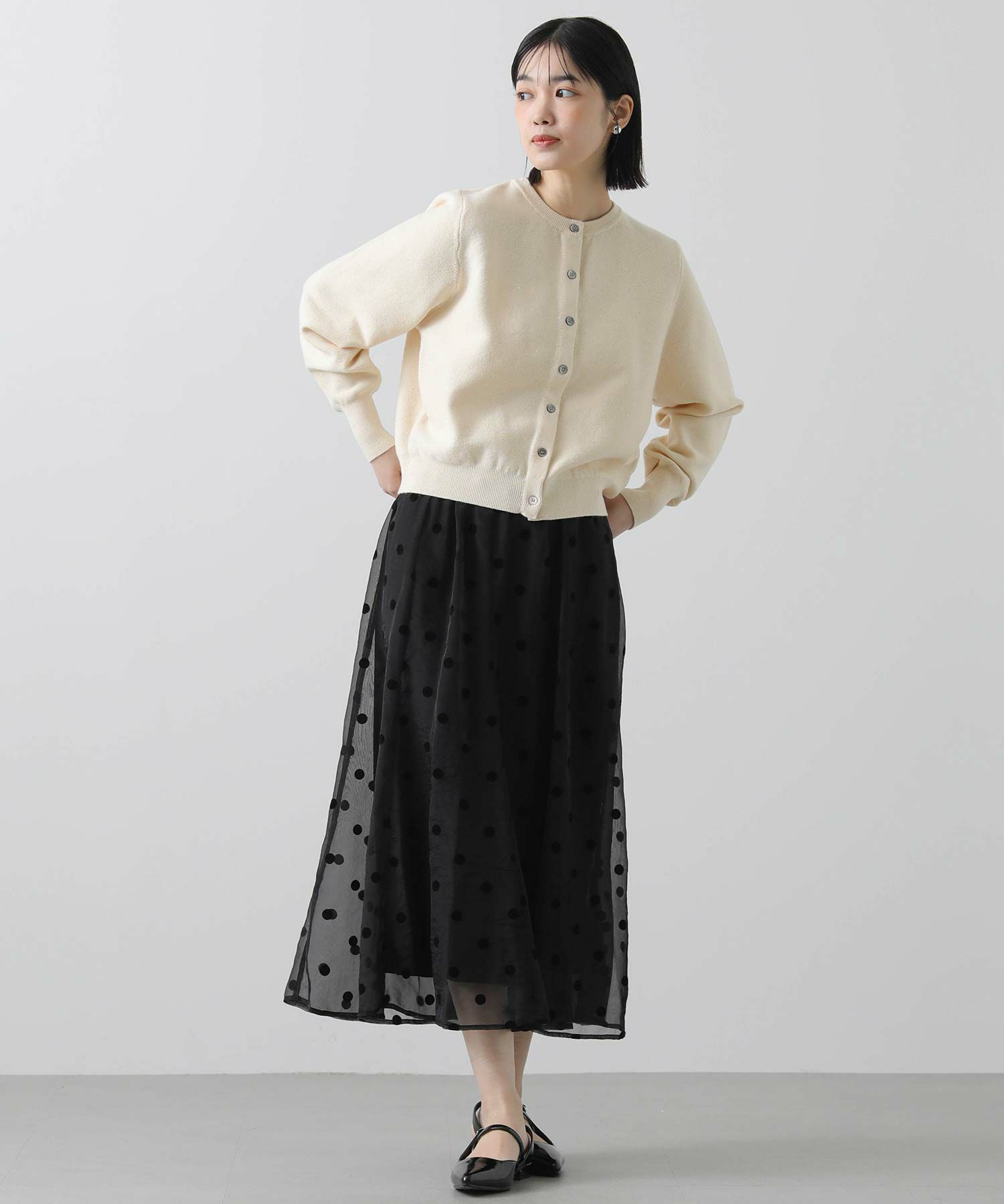 Gready Brilliants.オーガンドットギャザースカート | SEKIMIKI Online