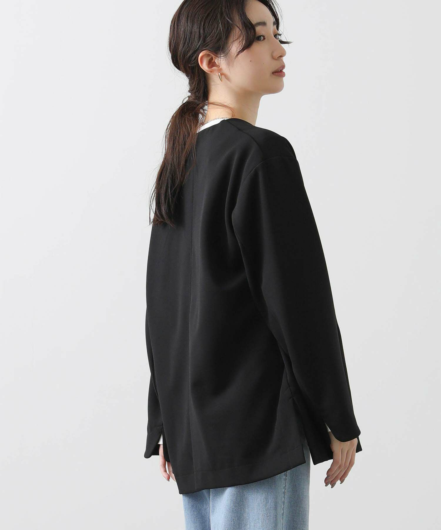 Gready Brilliants.ジョーゼットノーカラージャケット | SEKIMIKI Online