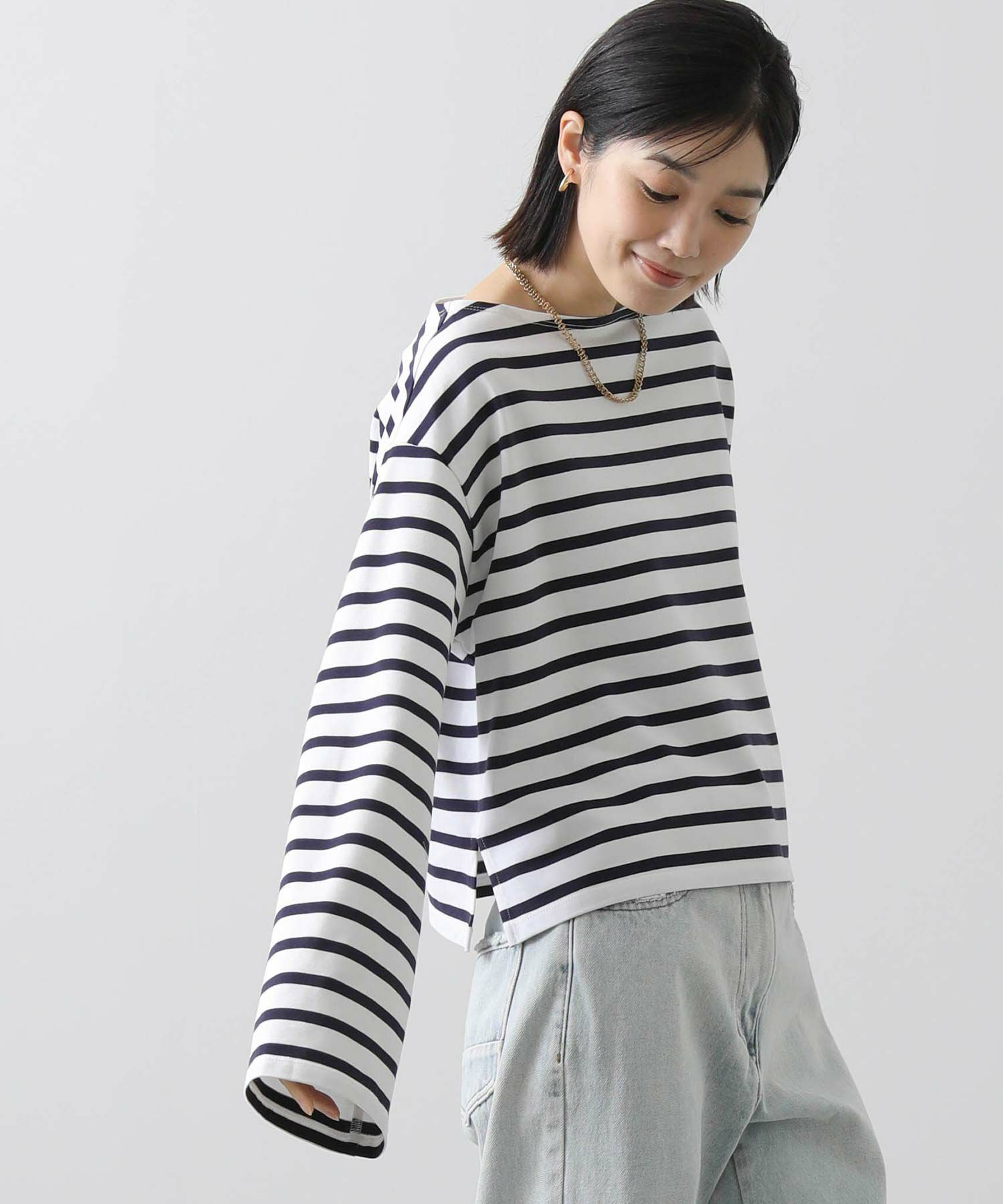 Gready Brilliantボーダーワイドスリーブカットソー | SEKIMIKI Online