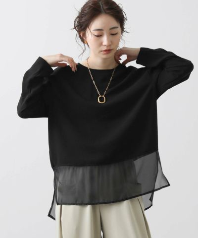 Gready Brilliant<br>ジョーゼット裾シアー切替ブラウス