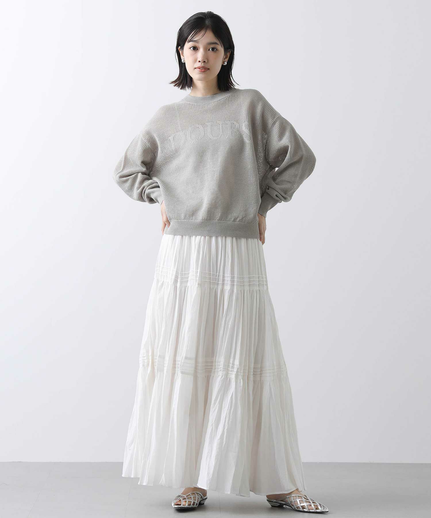 Gready Brilliant メッシュバックスリットニット Gready Brilliant メッシュバックスリットニット トップス