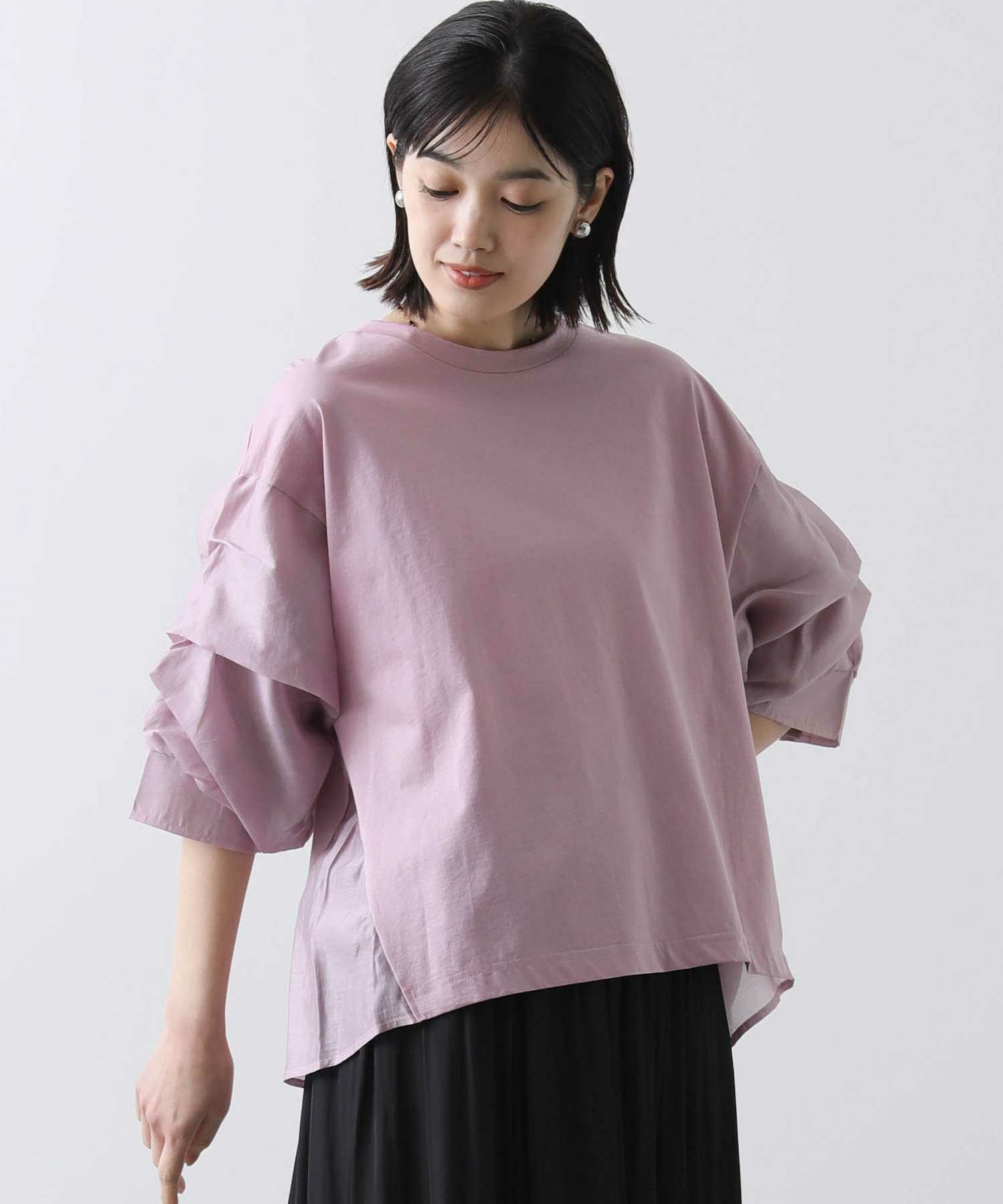(税込) Gready Brilliantシアータックパフ5分袖カットソー SEKIMIKI | トップス