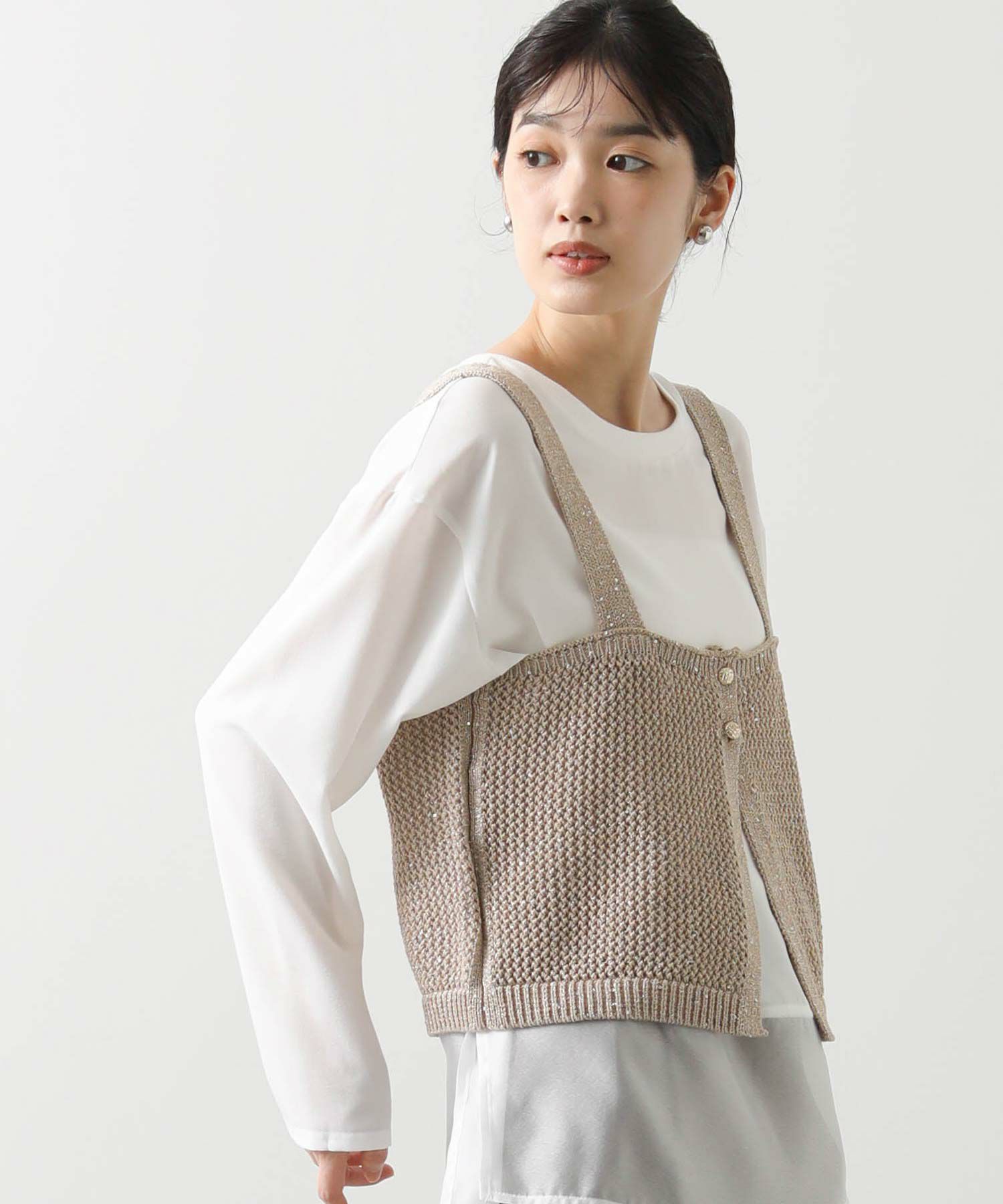 Gready Brilliant ラメキャミ前後2WAYニット　ブラック Gready Brilliant｜ラメキャミ前後2WAYニット | Rakuten