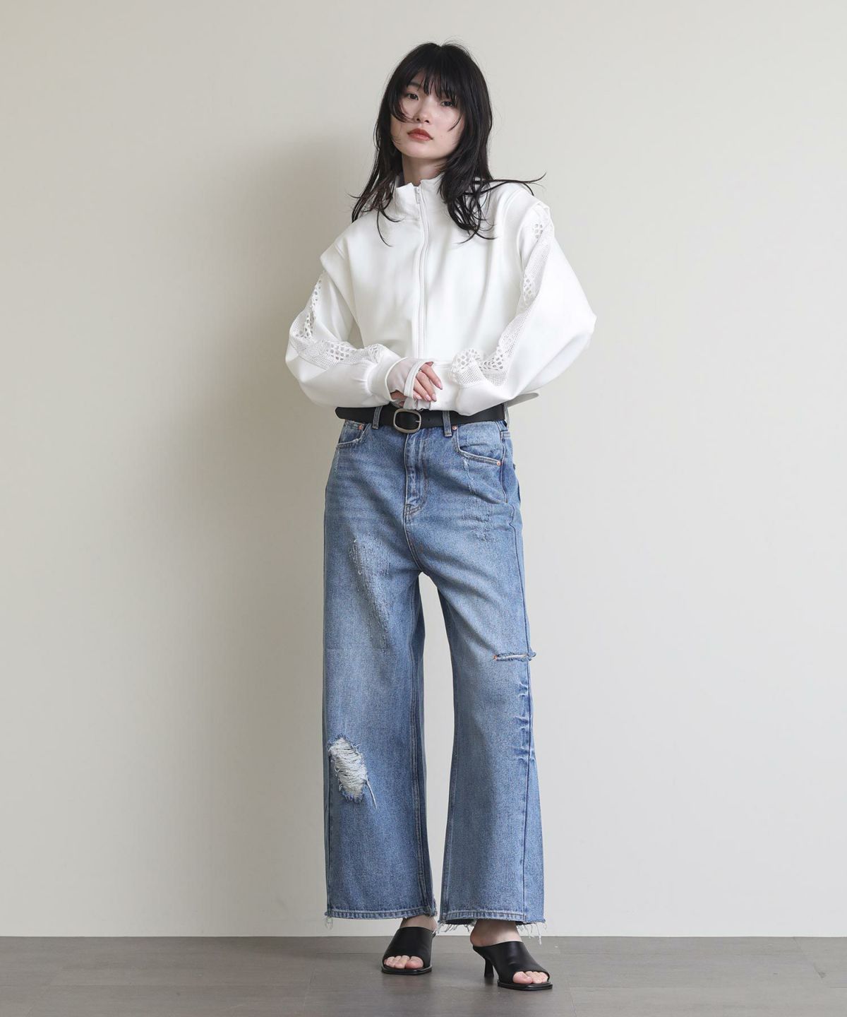 ①プルオーバーonベスト　model:167cm