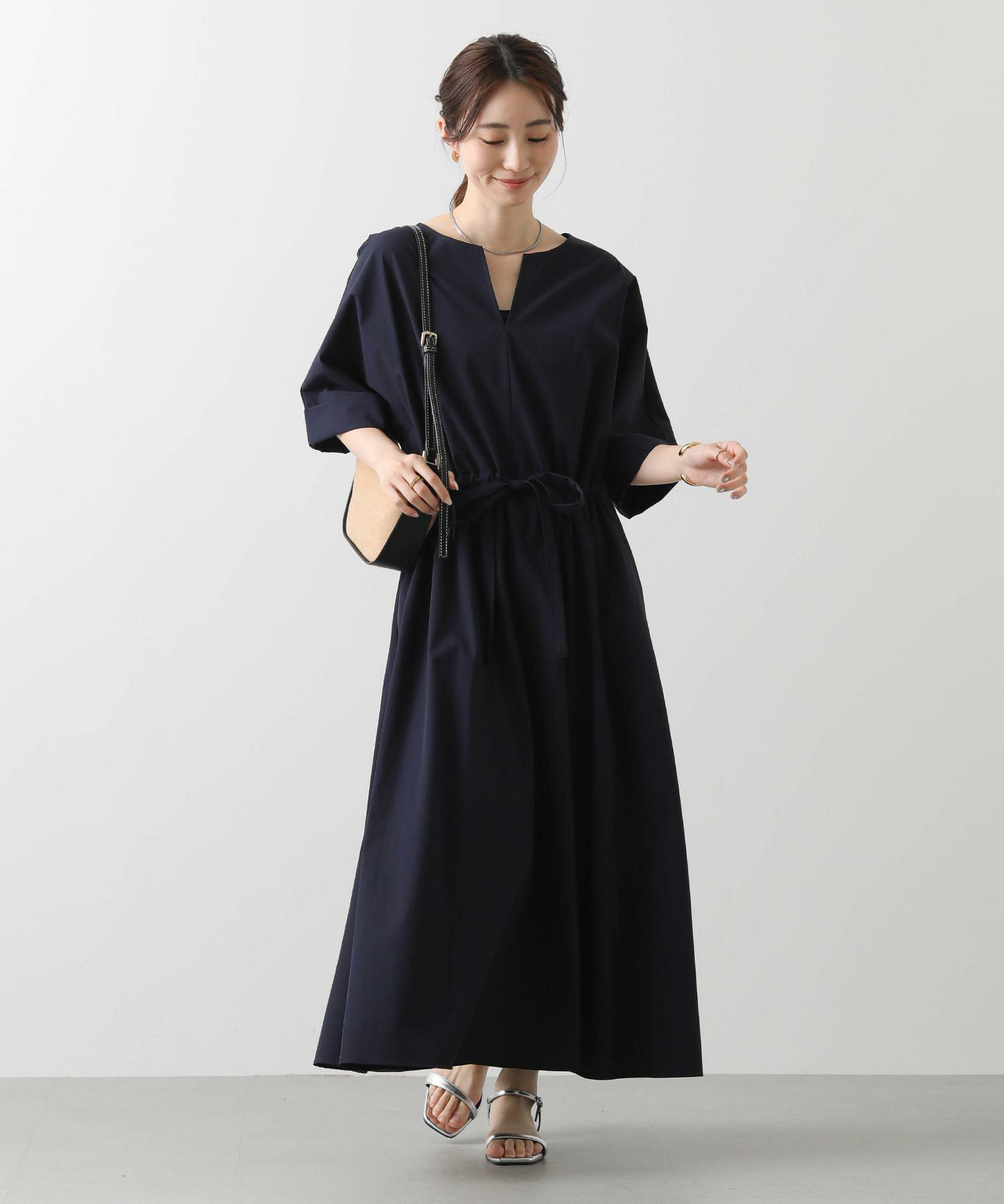 Gready BrilliantNキーネック5分袖ワンピース | SEKIMIKI Online Gready BrilliantNキーネック5分袖ワンピース | SEKIMIKI Online
