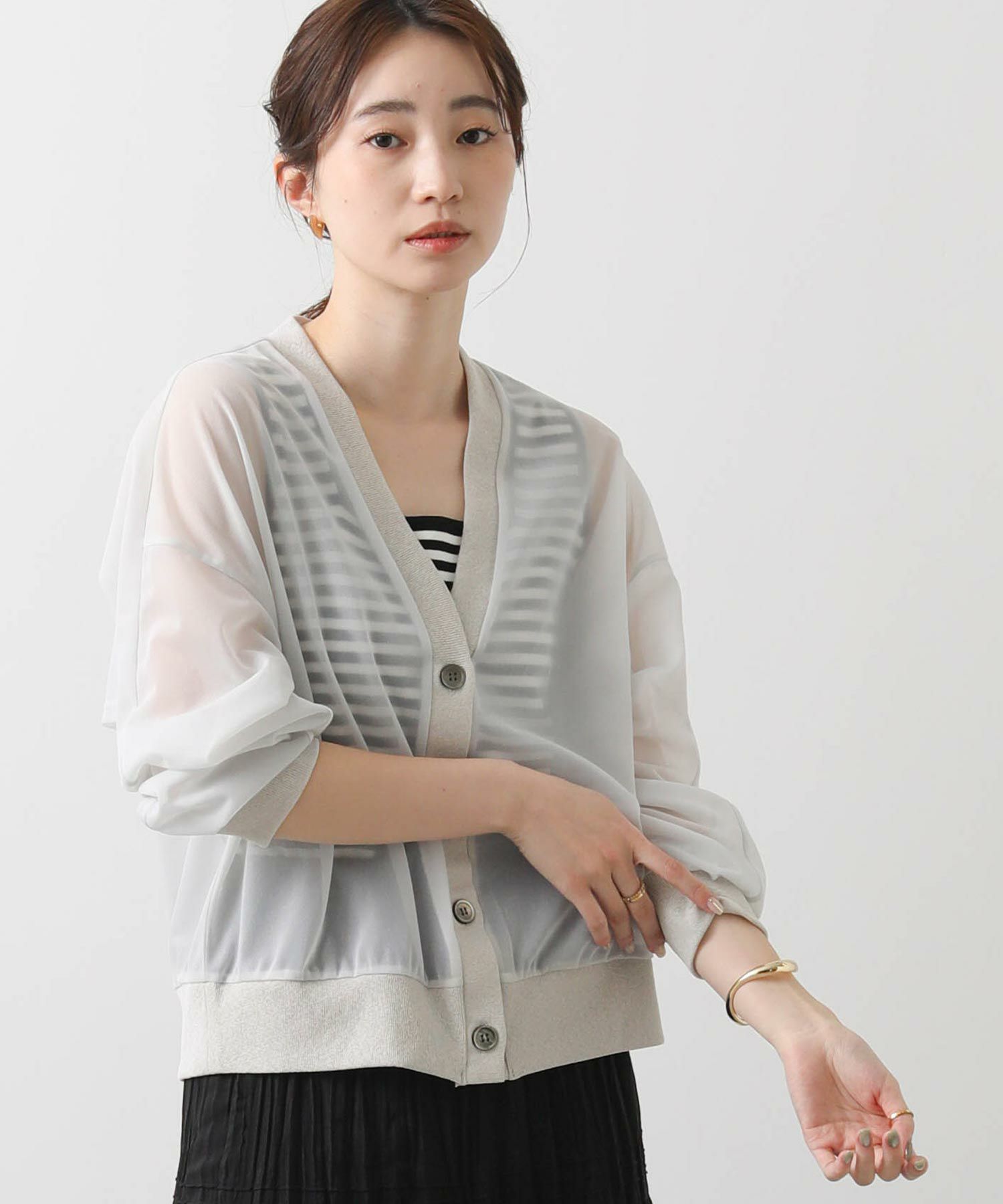 【はるゆう】Gready Brilliant クルーネックカーディガン Gready Brilliantすかしスター柄Vネックカーディガン