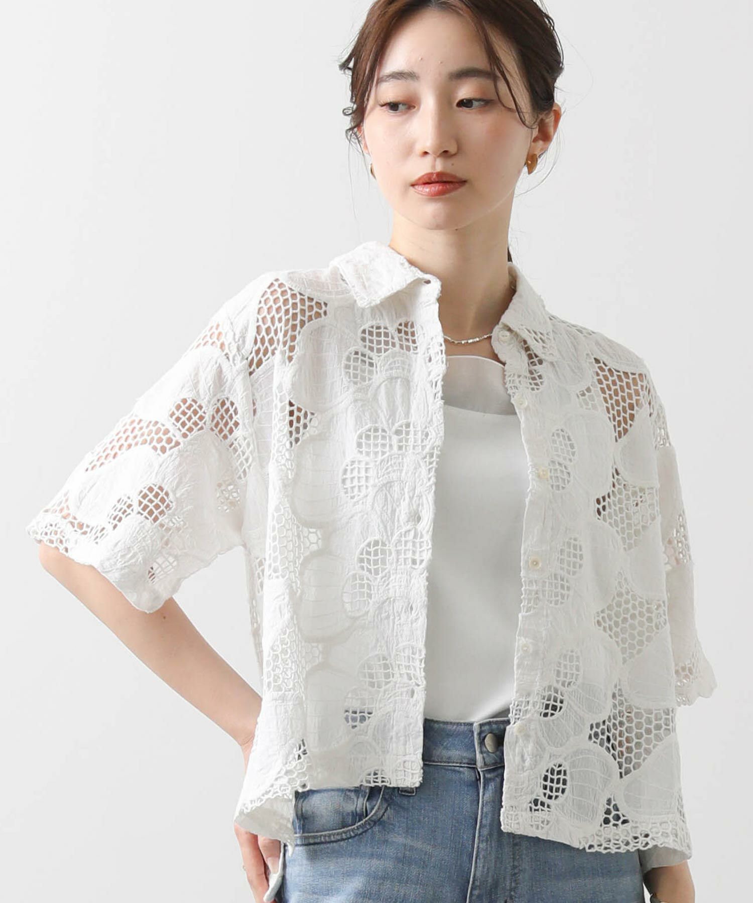 カットワークレースシャツ カットワークレースシャツアウター – LiSA LiSA ONLINE SHOP