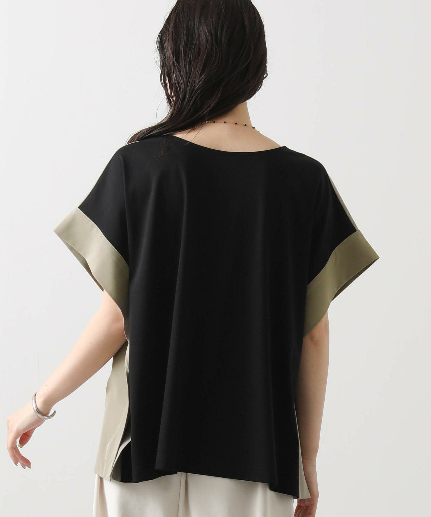 安価 ワタナベ Gready Brilliant異素材バイカラー2WAYカットソー トップス