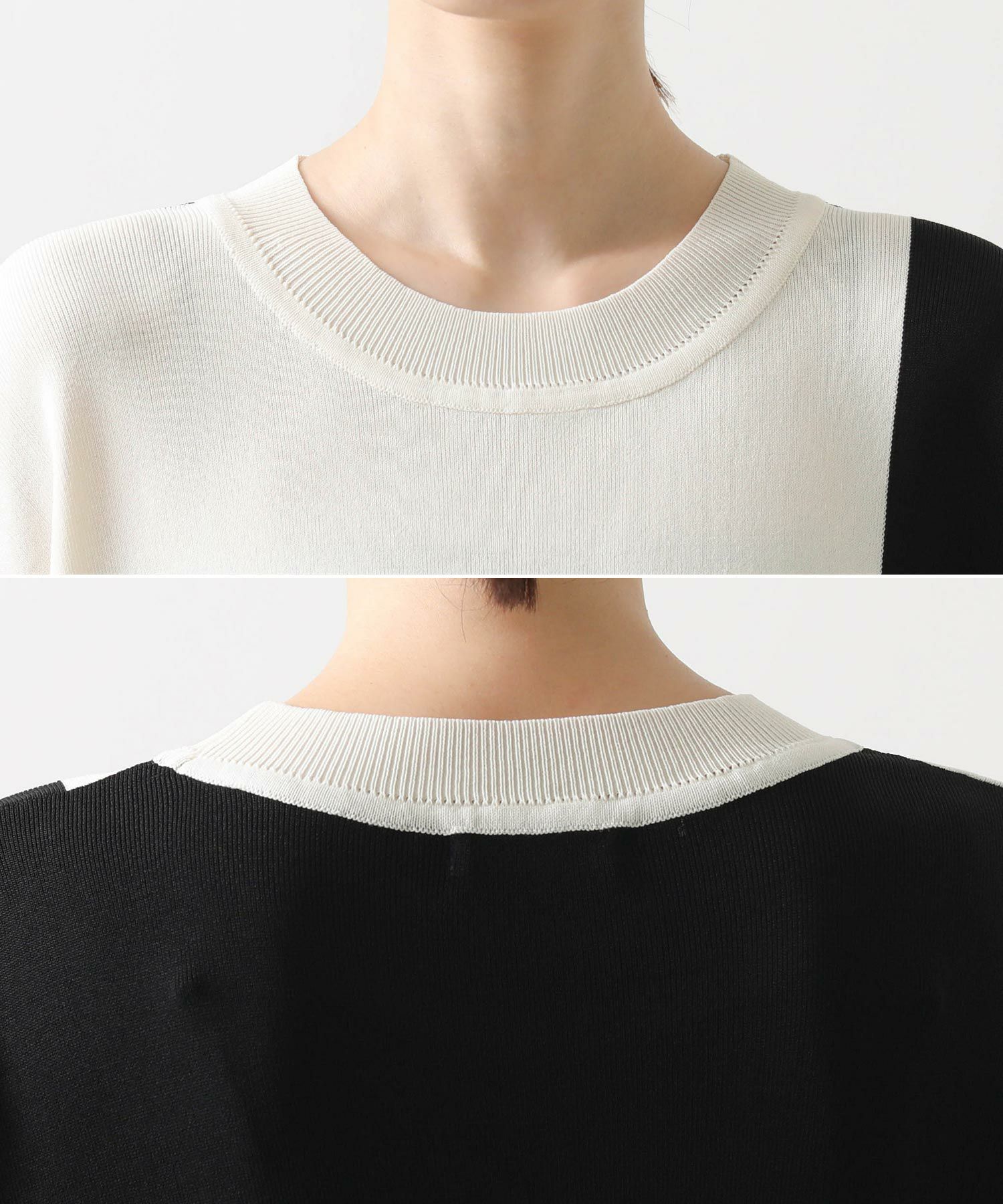 Gready Brilliants.RTブロッキングフレンチスリーブニット