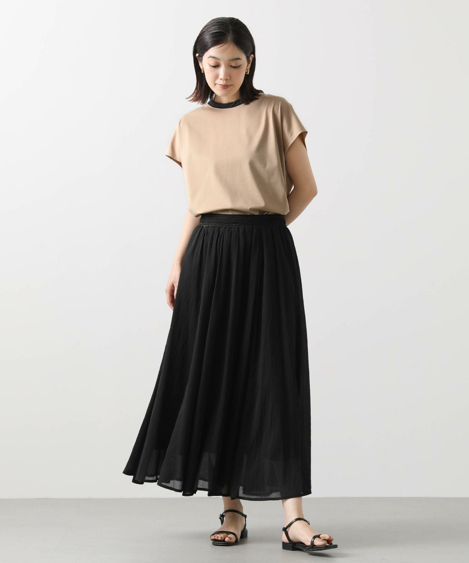 meer. メーア　シャーリングスカート Gready Brilliant麻調シアーシャーリングスカート | SEKIMIKI Online
