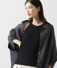 ☆美品☆aimeine エメイン　ジャガードフレンチスリーブニット ダークグレー WEB限定】フレンチスリーブニットプルオーバー≪手洗い可能