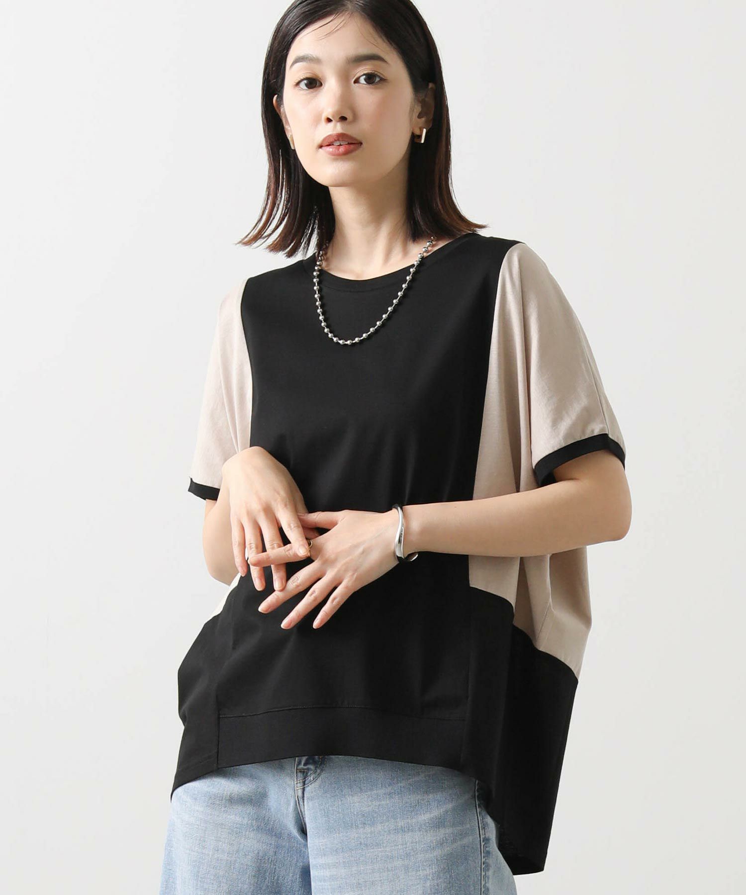 Gready Brilliant Ｓラッセルレース切替フレンチスリーブカットソー Gready Brilliant｜Sラッセルレース切替フレンチスリーブ