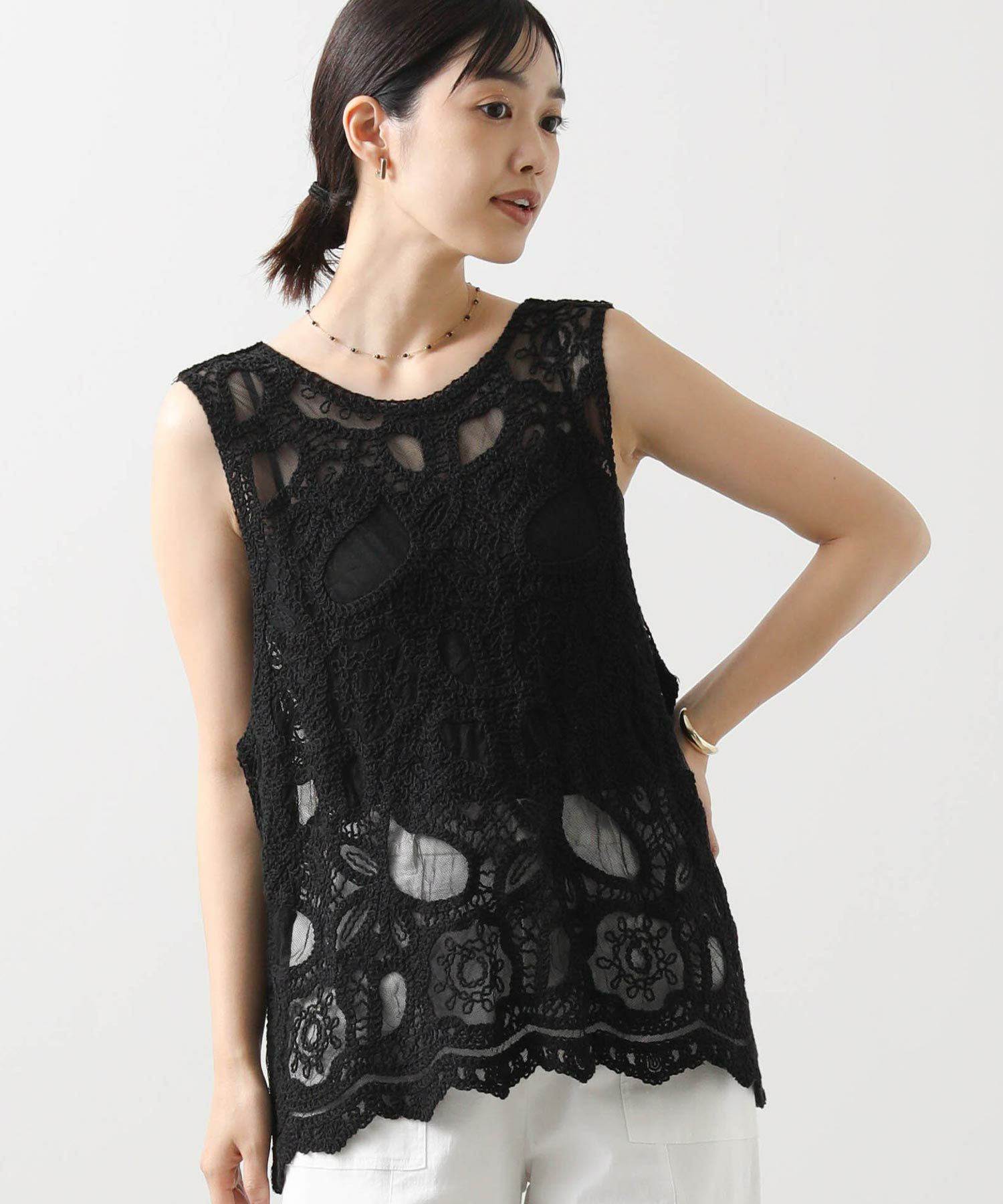 2025夏　新品　グレディブリリアン　刺繍レース2wayベスト Gready Brilliant｜刺繍レース2WAYベスト | Rakuten Fashion