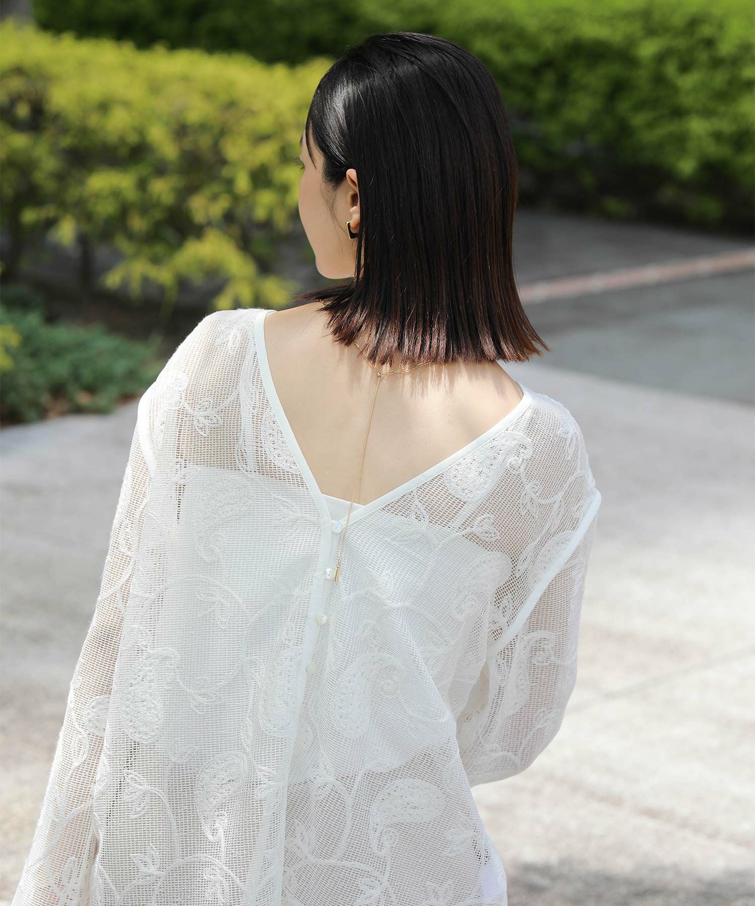 【美品】needles カーディガン　メッシュ　ペイズリー NEEDLES(ニードルズ)/V NECK CARDIGAN-POLY MESH PAISLEY