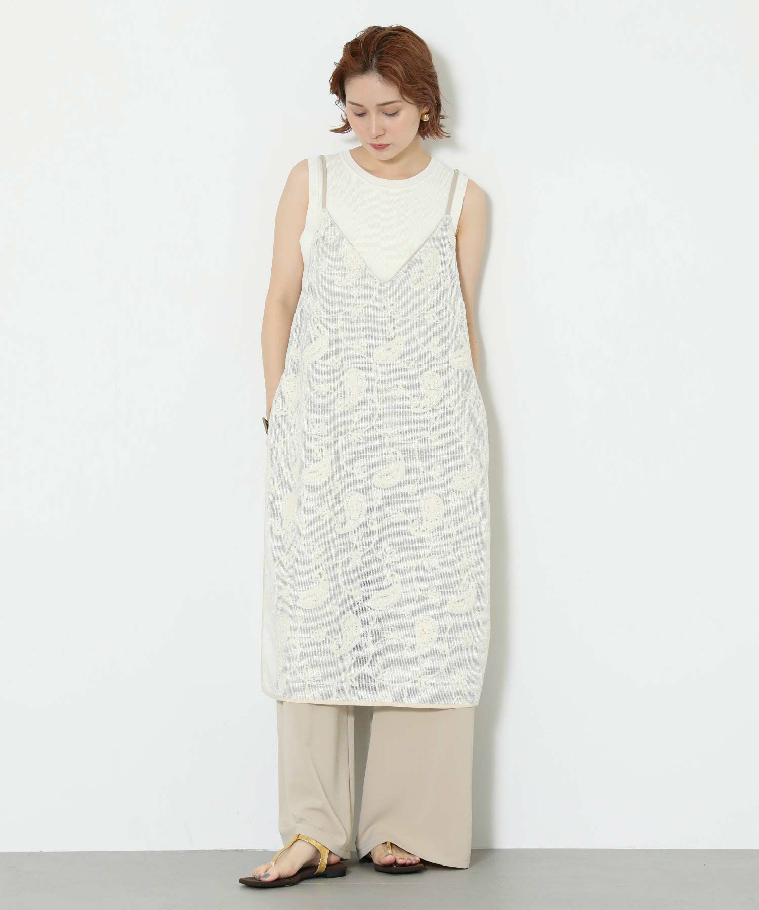 Re Fiina 裾ドロストキャミサロペット Re Fiina裾ドロストキャミサロペット | SEKIMIKI Online