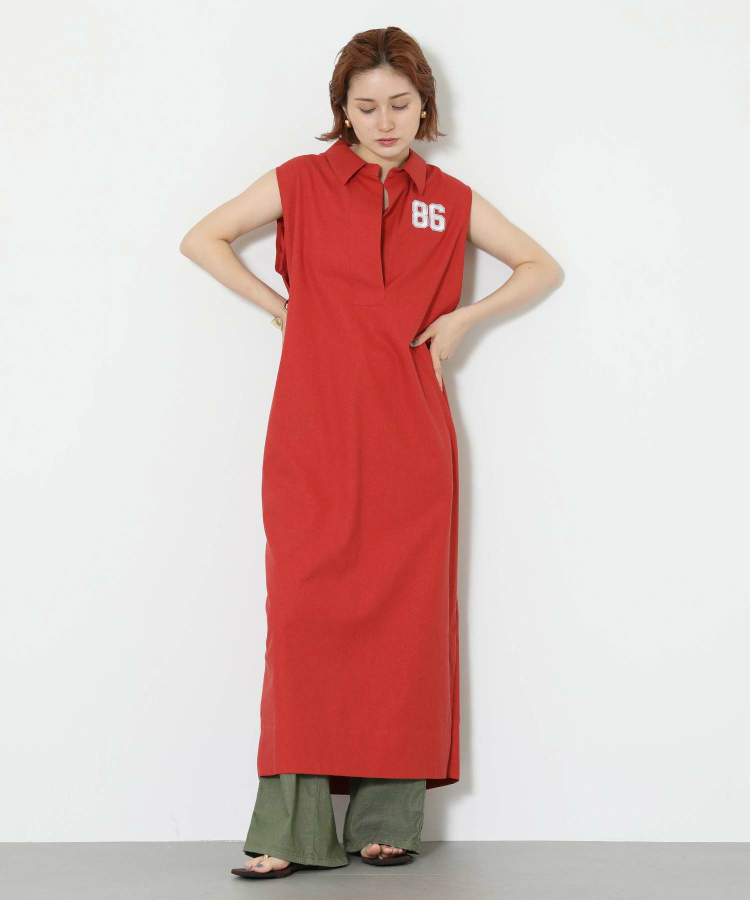 Re Fiina86刺繍リネン混シャツワンピース | SEKIMIKI Online