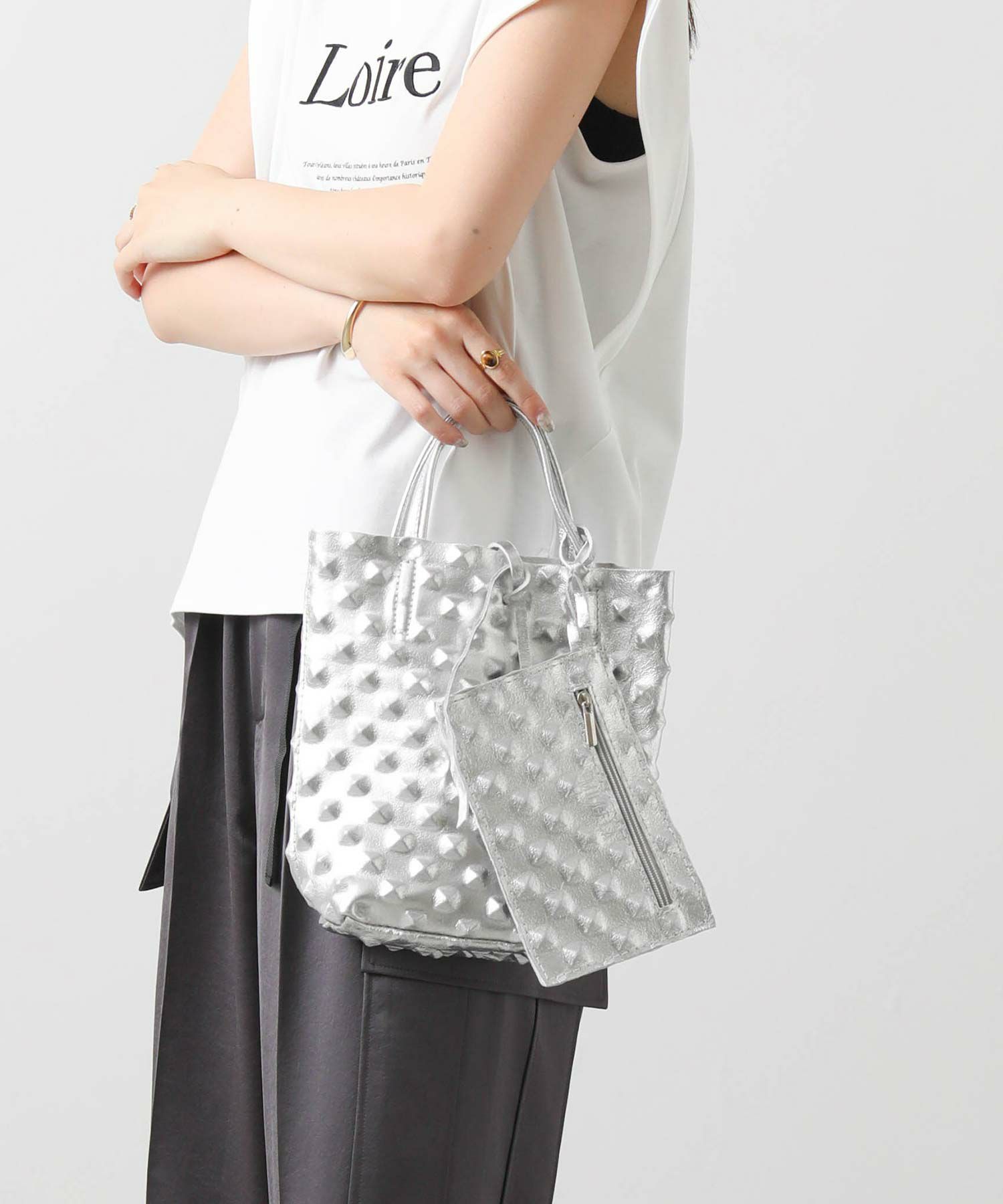 (美品)グリッター⭐︎Glitter⭐︎レザーバッグ⭐︎入手困難品 さきまるちゃんコラボ♡キラキラビジュー2wayショルダーバッグ