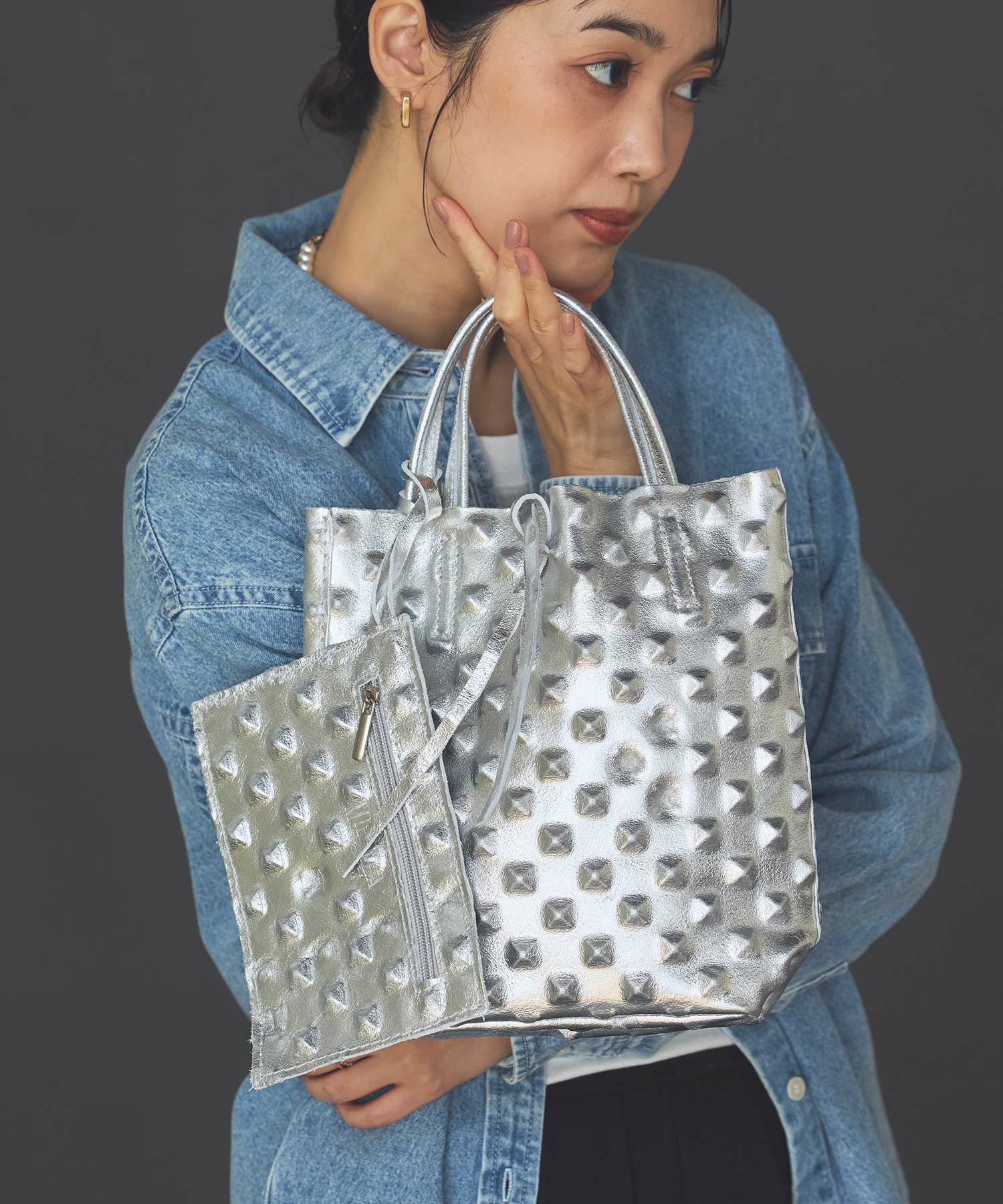 レッズバック Gready Brilliantスタッズレザーメタリックバッグ | SEKIMIKI Online