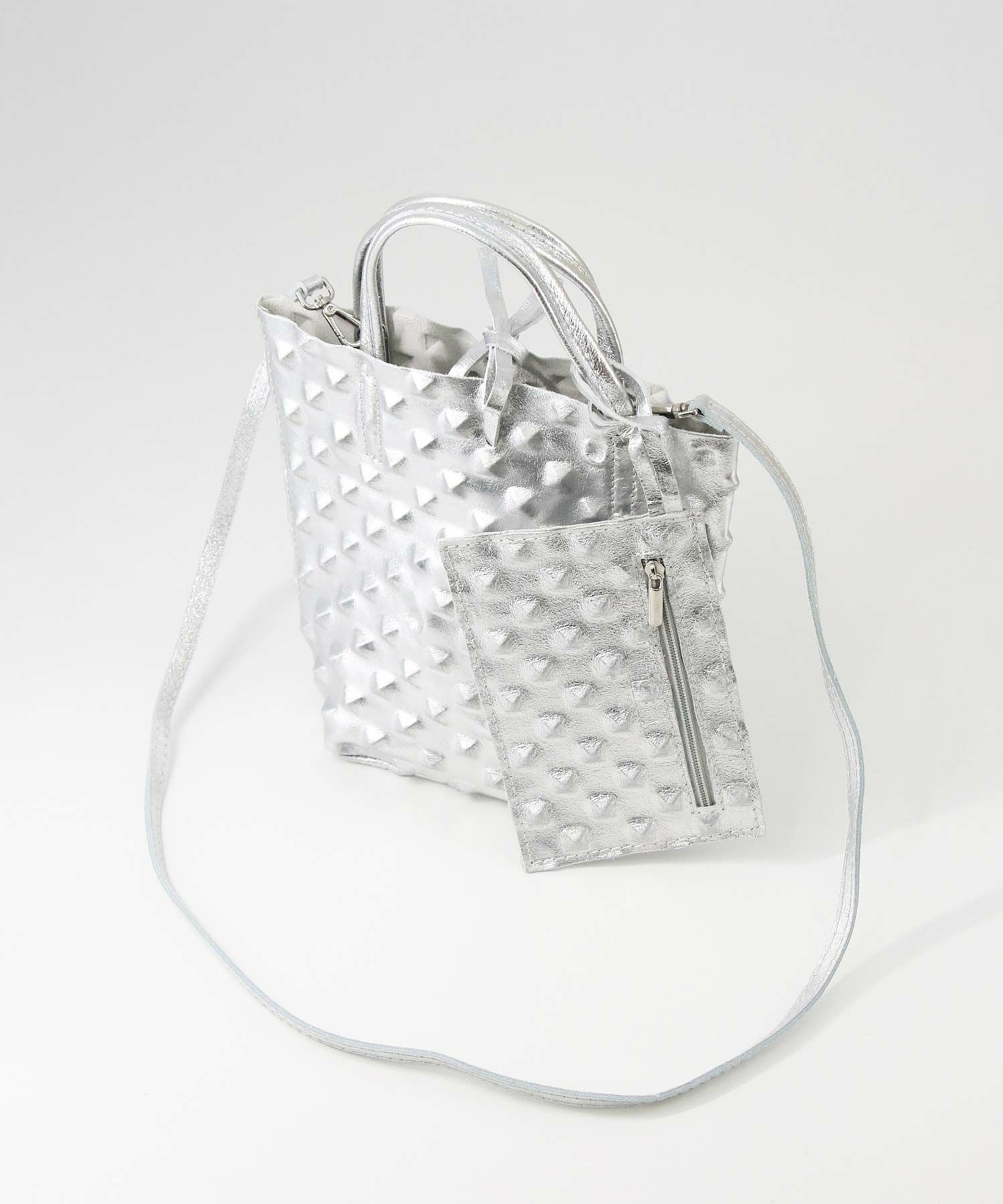 Gready Brilliantスタッズレザーメタリックバッグ | SEKIMIKI Online