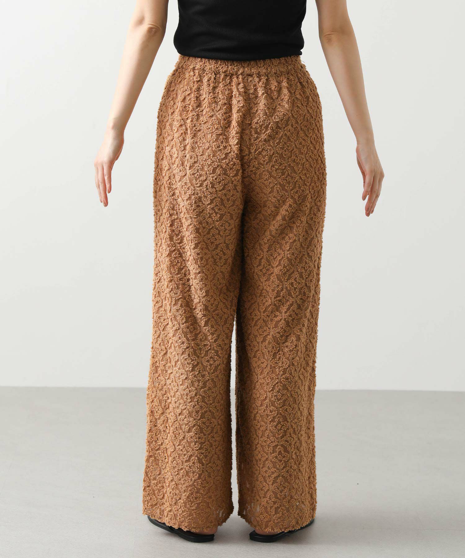 Gready Brilliants.幾何カットジャガードワイドパンツ | SEKIMIKI Online